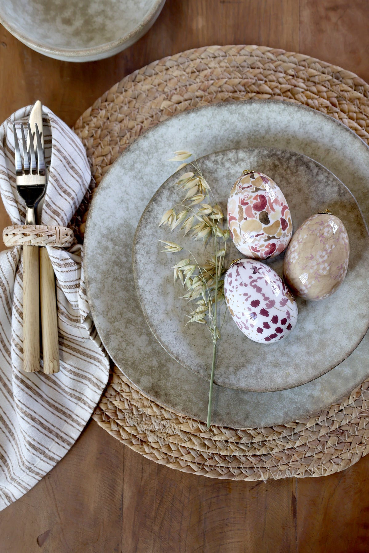 Osterei mit Blumen Set von 3 – Deko in Frühlingsfarben