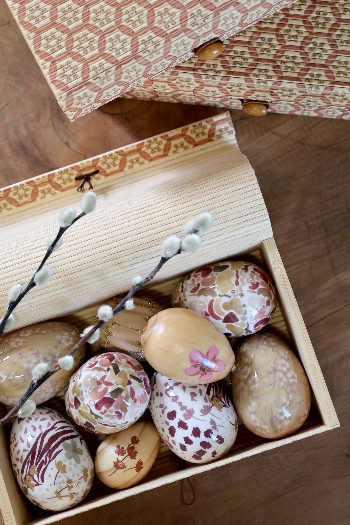 Osterei mit Blumen Set von 3 – Deko in Frühlingsfarben