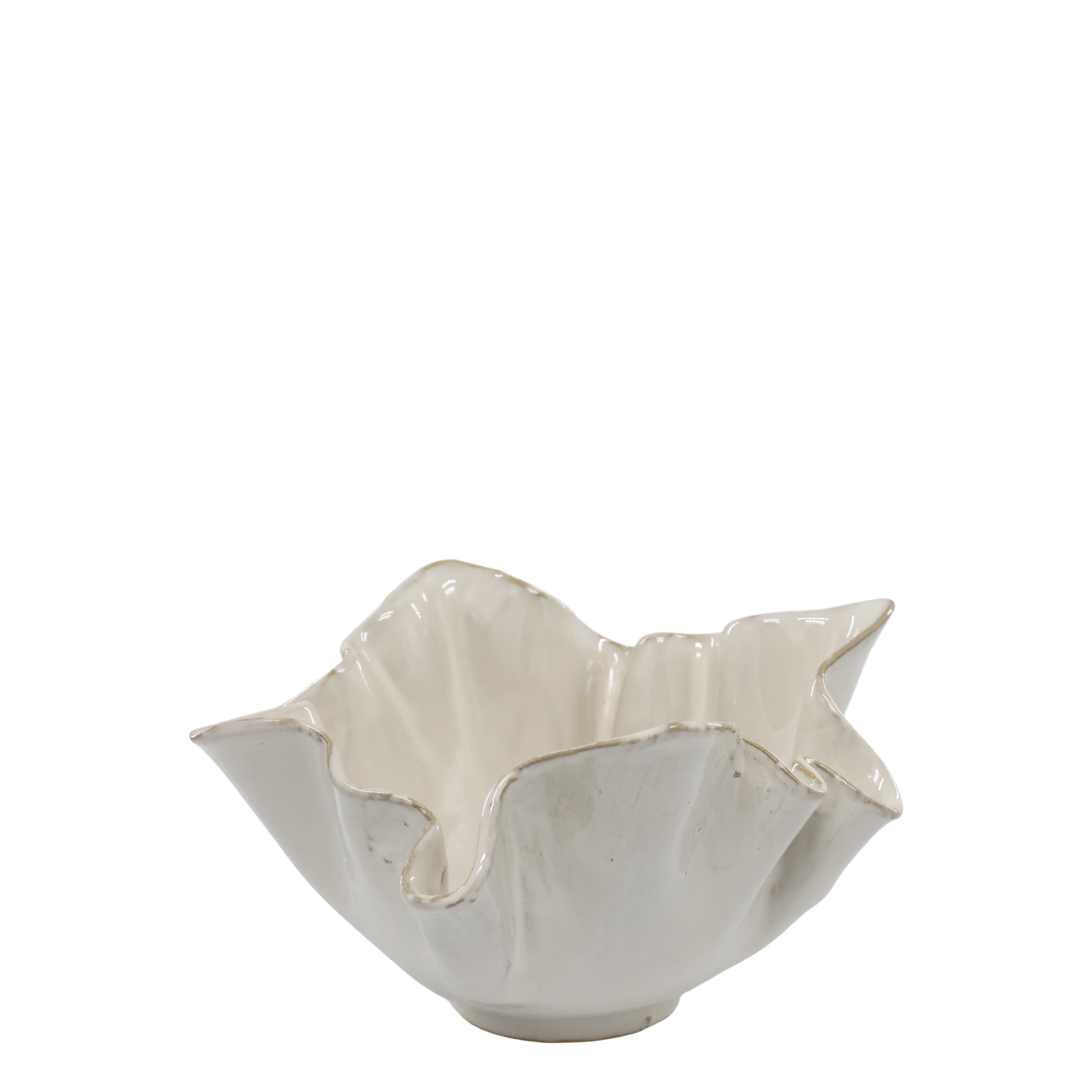 Tablett mit Schweizer Kante, Steingut, antique creme, 22 cm