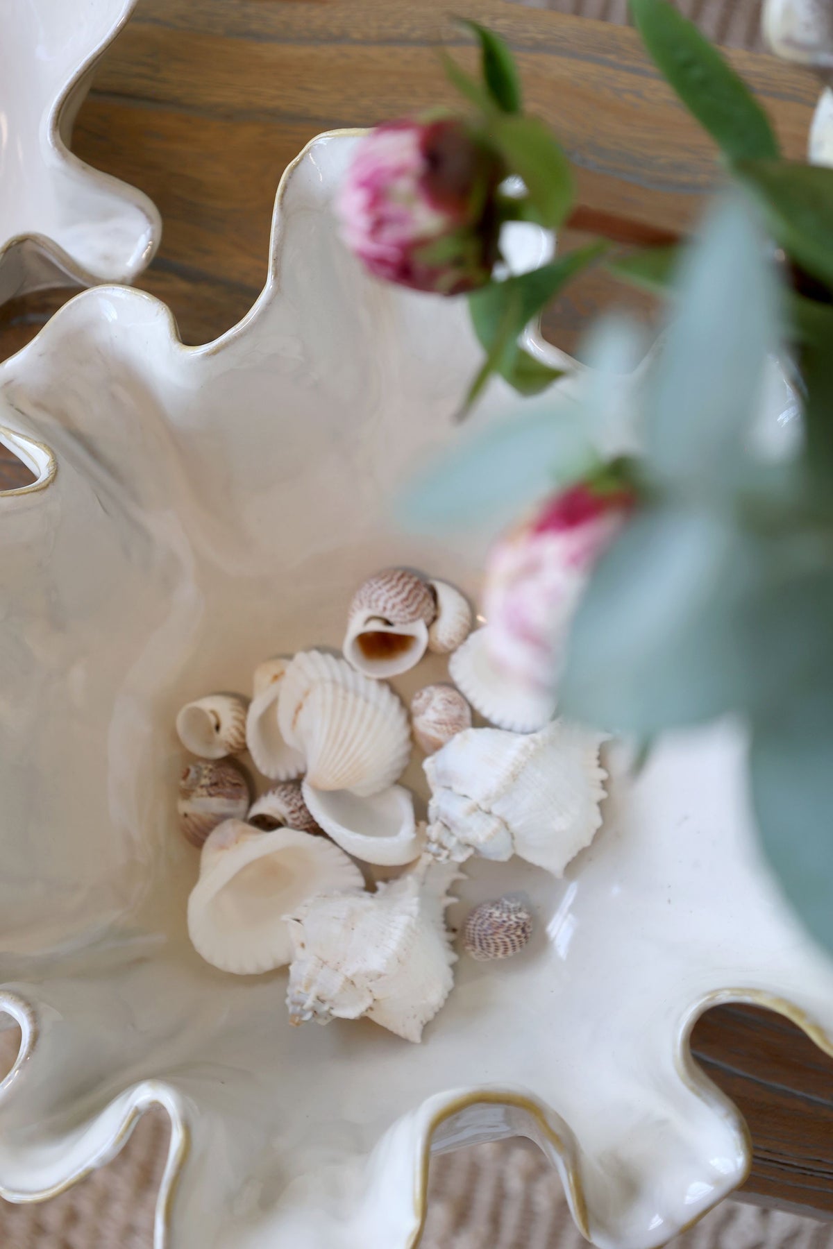 Tablett mit Kante, Steingut, 32 cm, antique creme