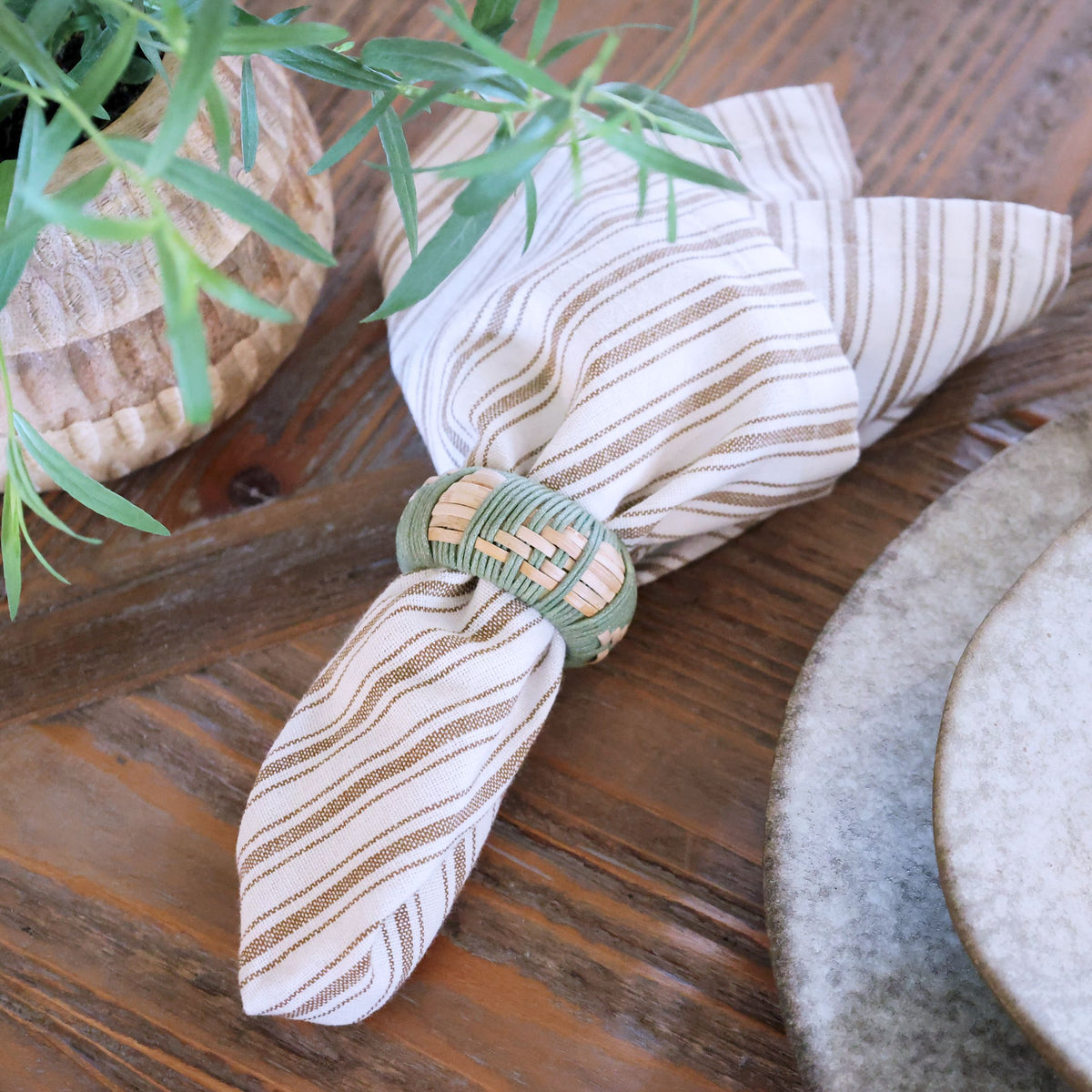 Serviettenring geflochten aus Jute, natur, 2,5 cm hoch