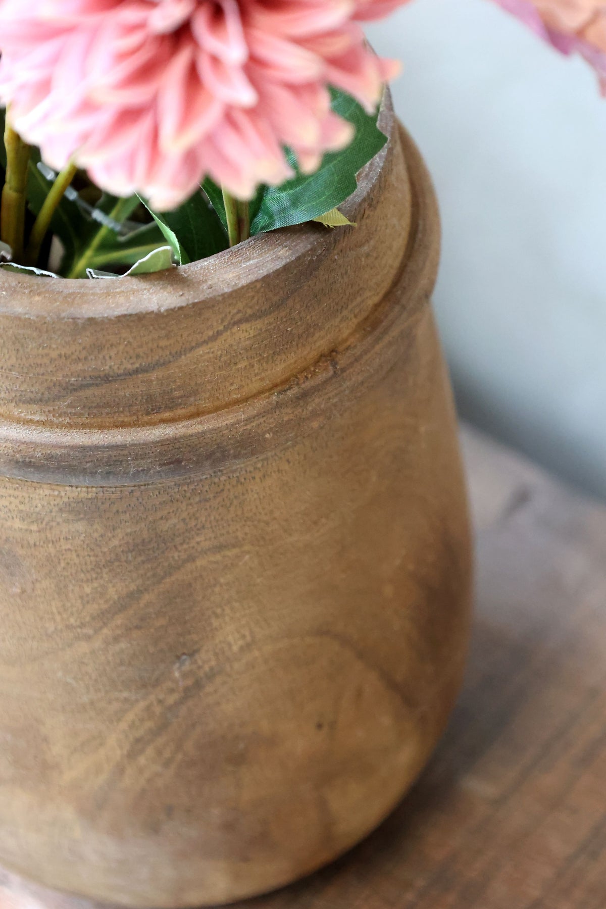Grimaud Vase aus Recyclingholz, 23 cm hoch, natur