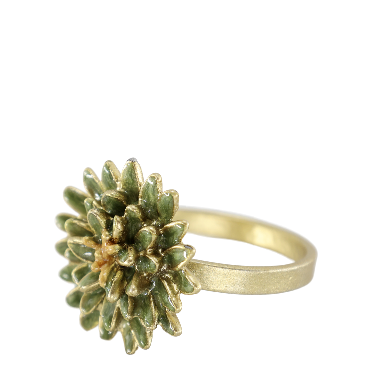 Serviettenring mit Blumen, antique verte, Zinklegierung