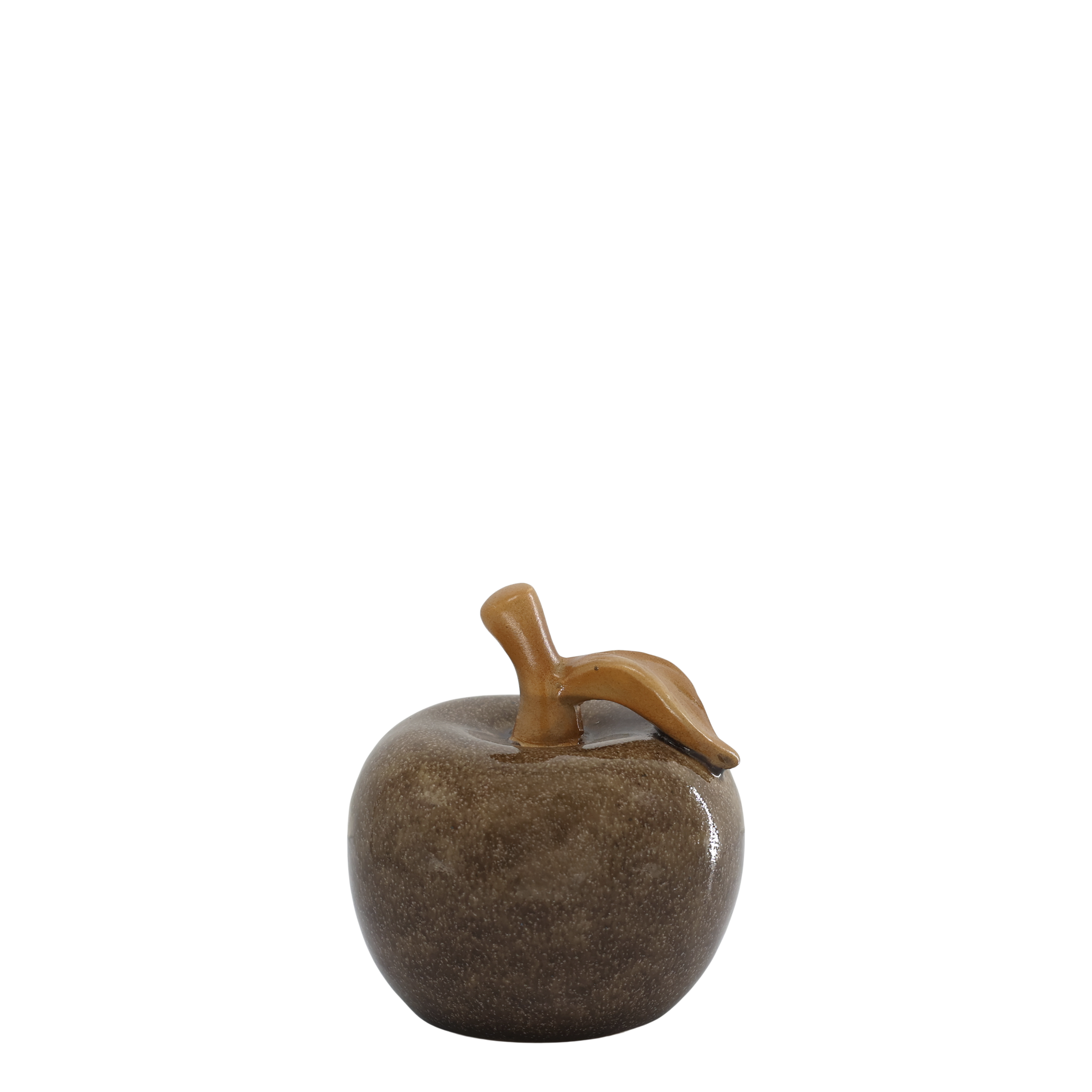 Keramik-Apfel als Deko für Regal, 9,5 cm hoch, coffee