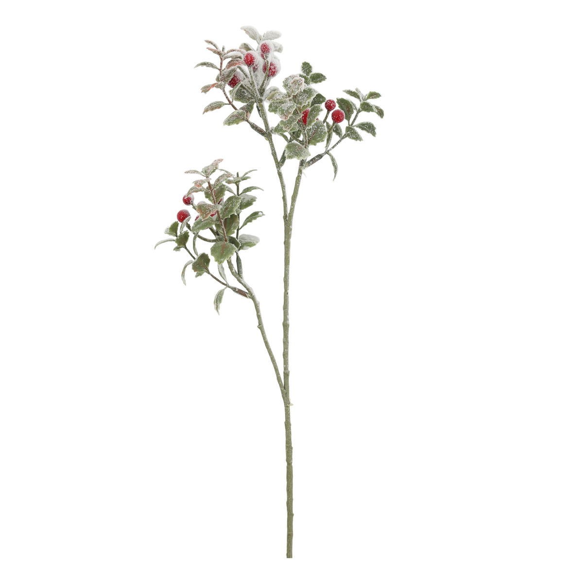 Kunstblume mit Beeren und Blättern, 65 cm, grün