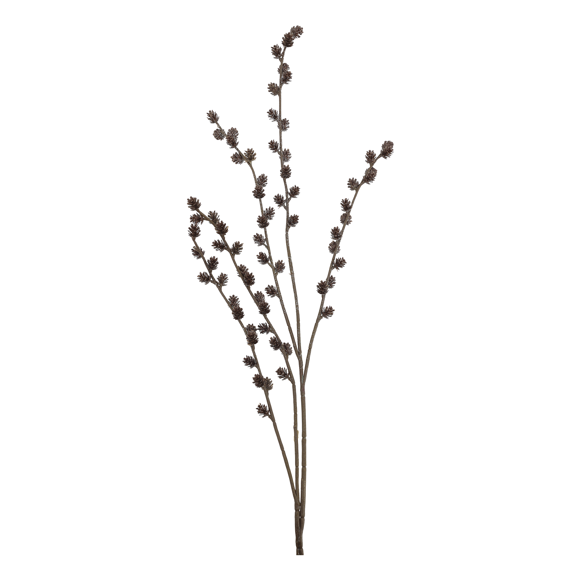 Deko-Blume mit Zapfen und Glitzer, 112 cm hoch
