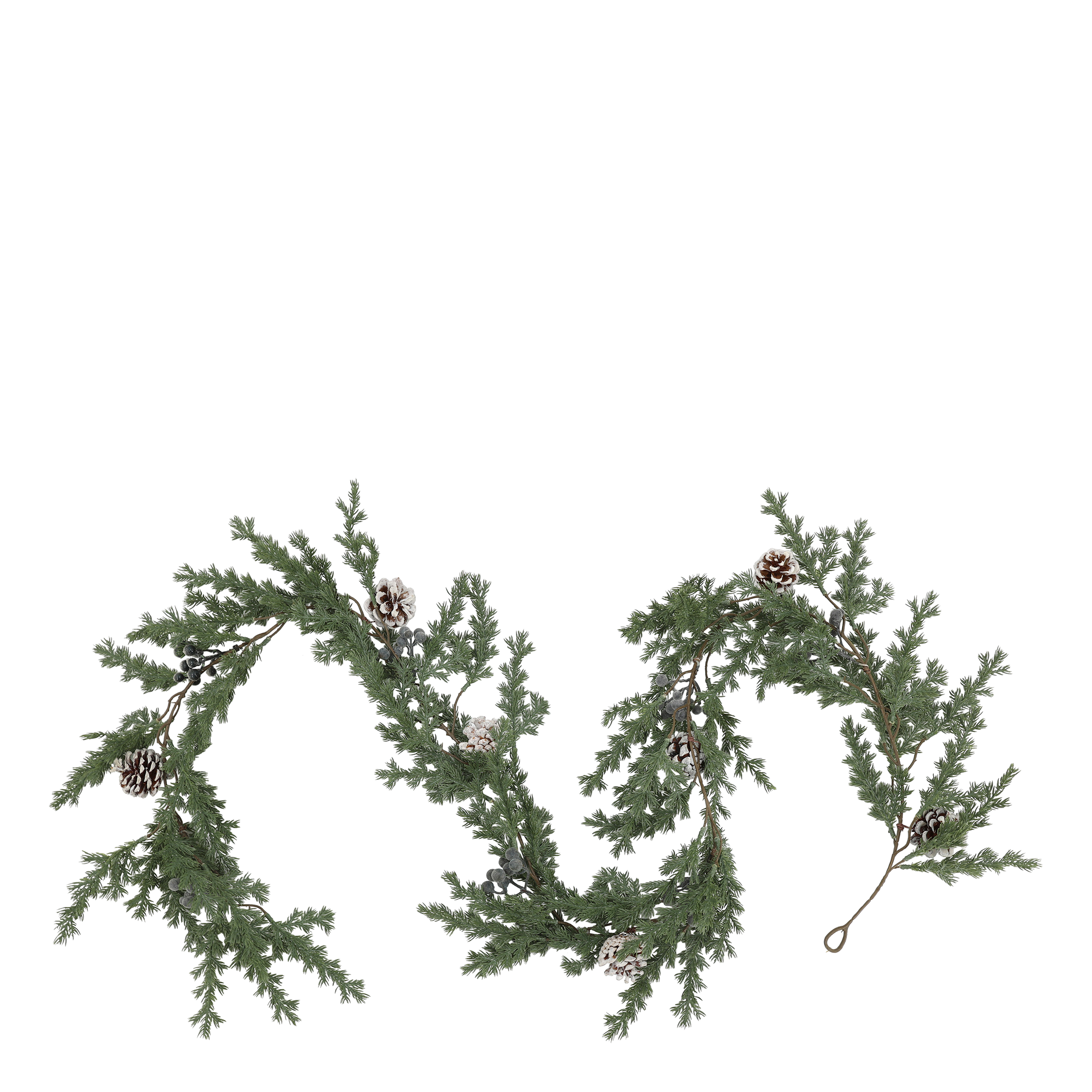 Kunst-Ranke mit Zapfen und Beeren, 200 cm, grün