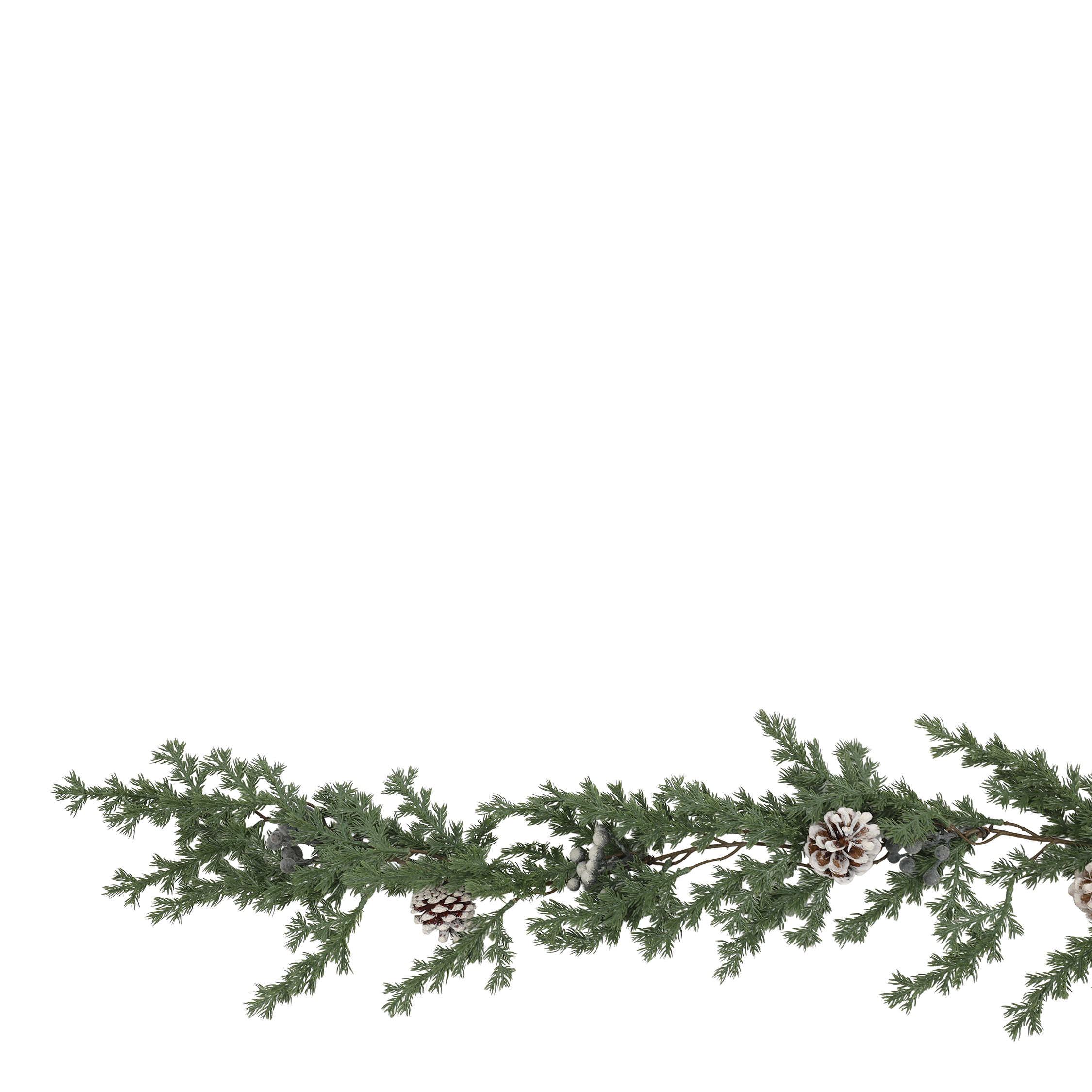 Kunst-Ranke mit Zapfen und Beeren, 200 cm, grün