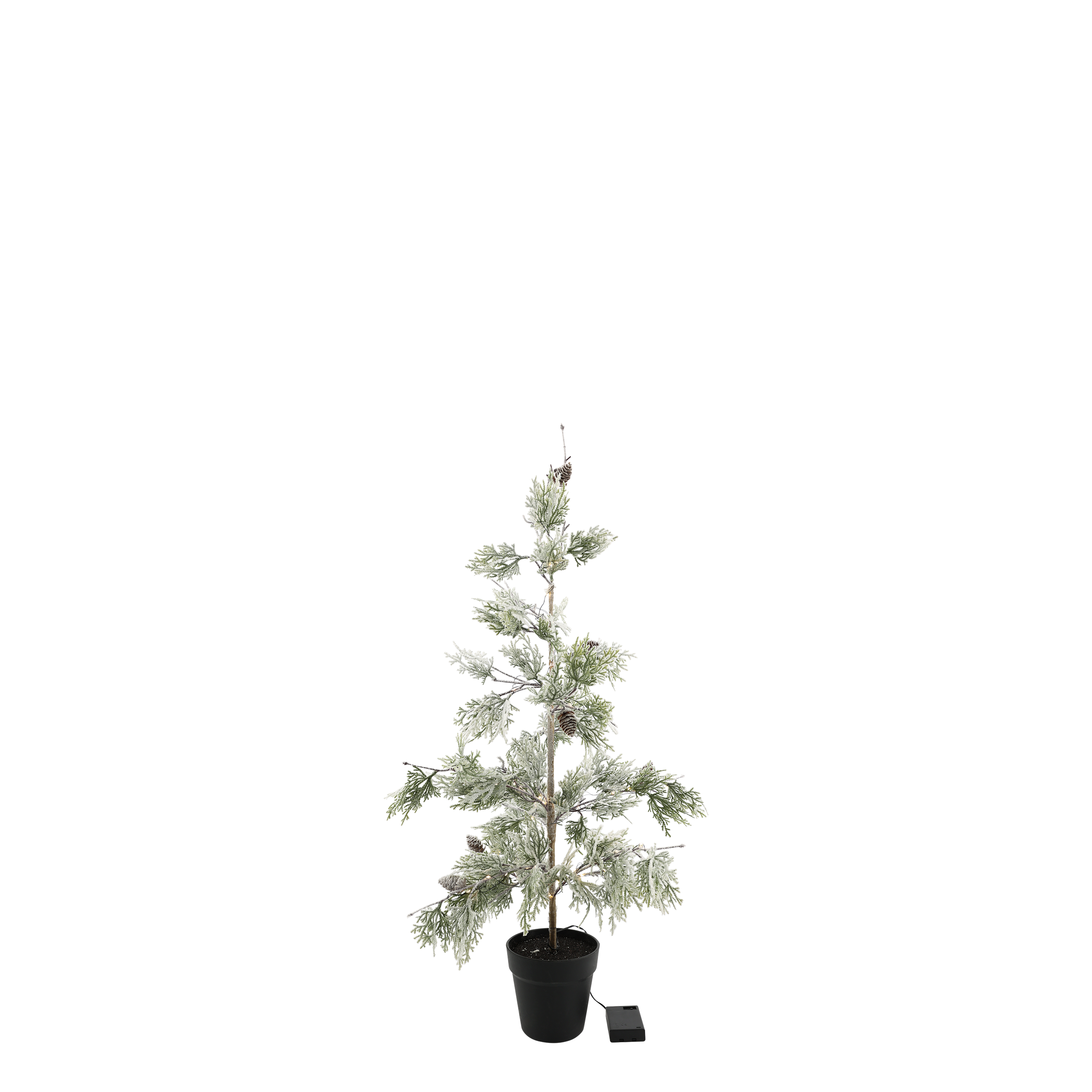 Tannenbaum mit Schnee und LED, 90 cm hoch, grün