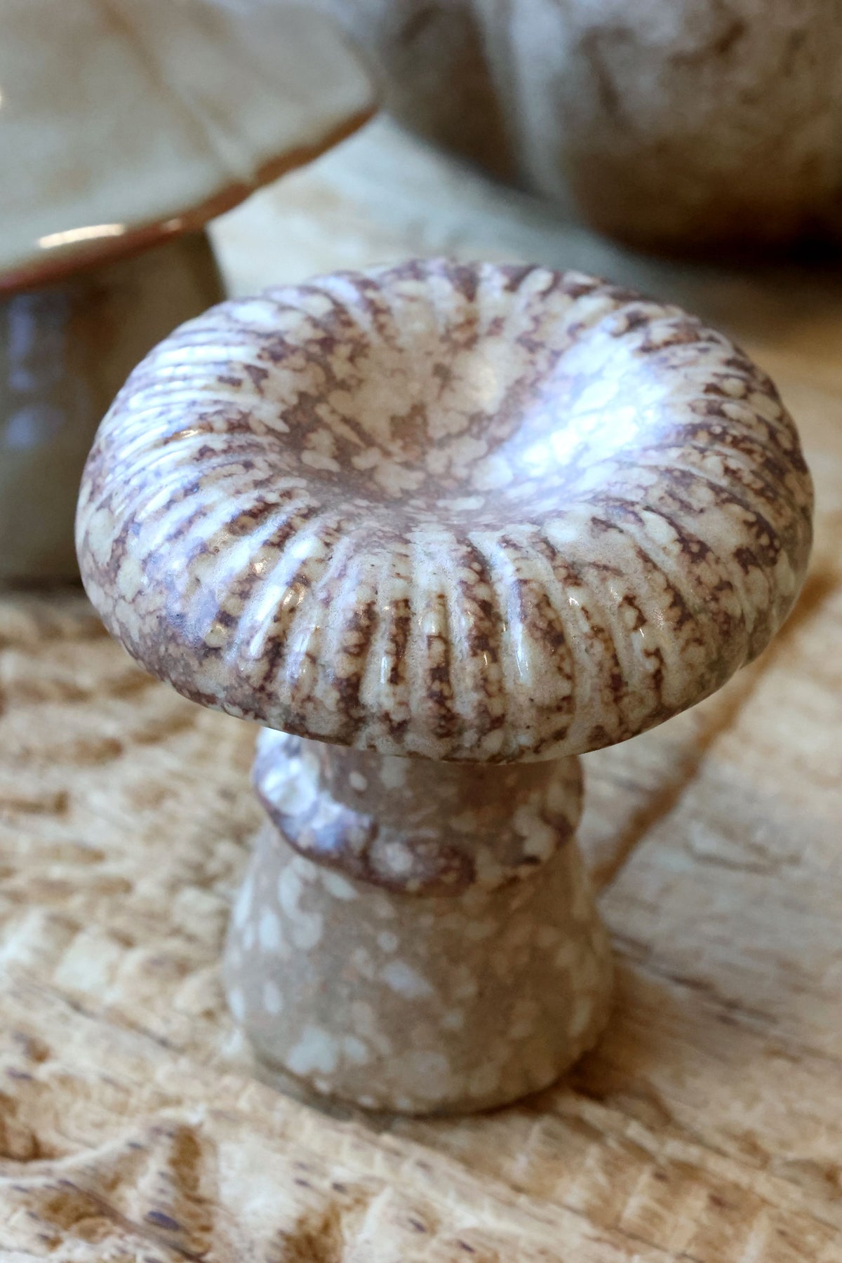Keramik Pilz Deko mokka 7 cm hoch