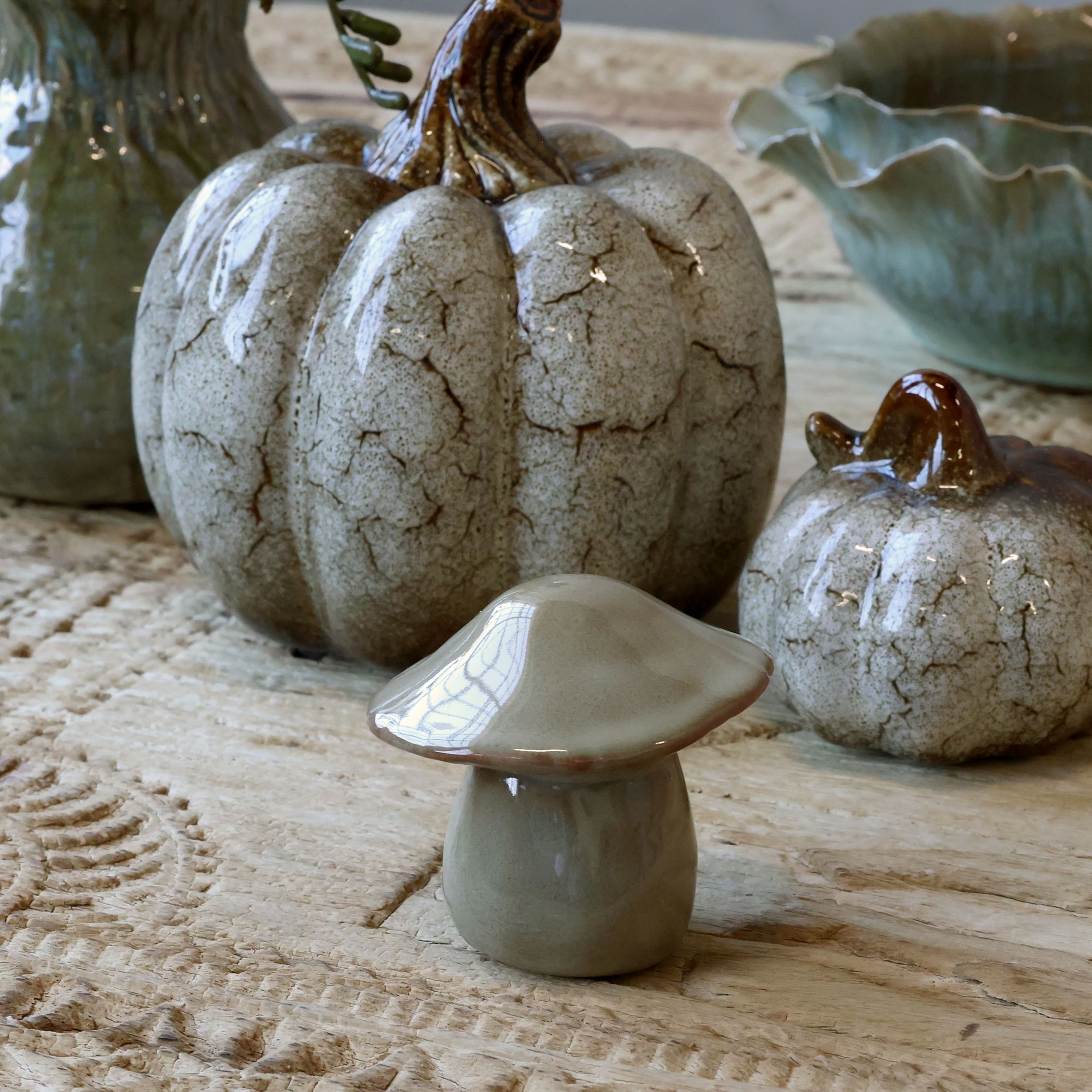 Keramik Pilz Deko 7 cm hoch – Landhausstil