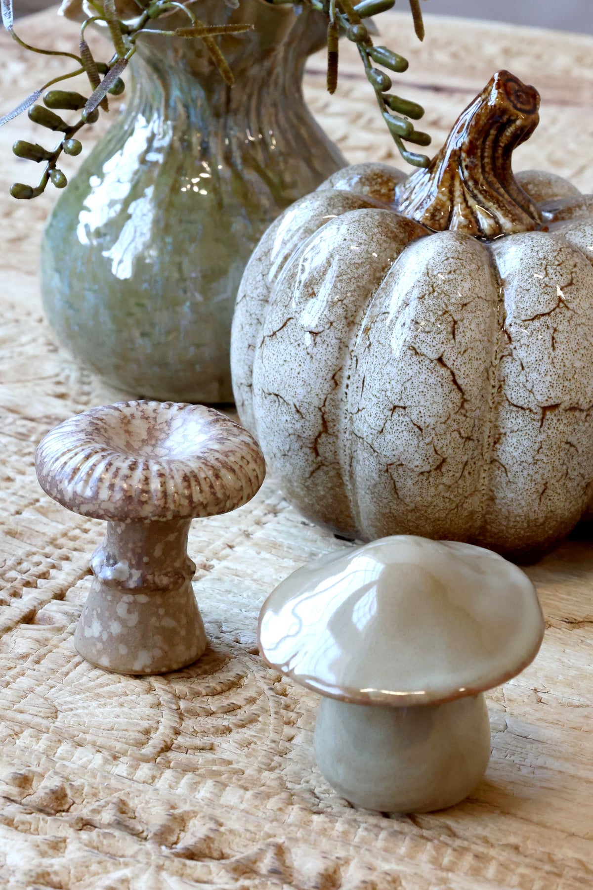 Keramik Pilz Deko 7 cm hoch – Landhausstil