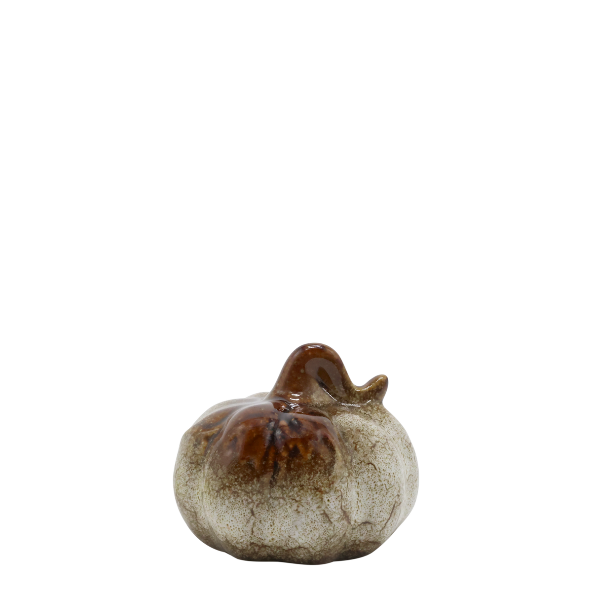 Kürbis-Dekoration aus Keramik, 7,5 cm hoch, weiß
