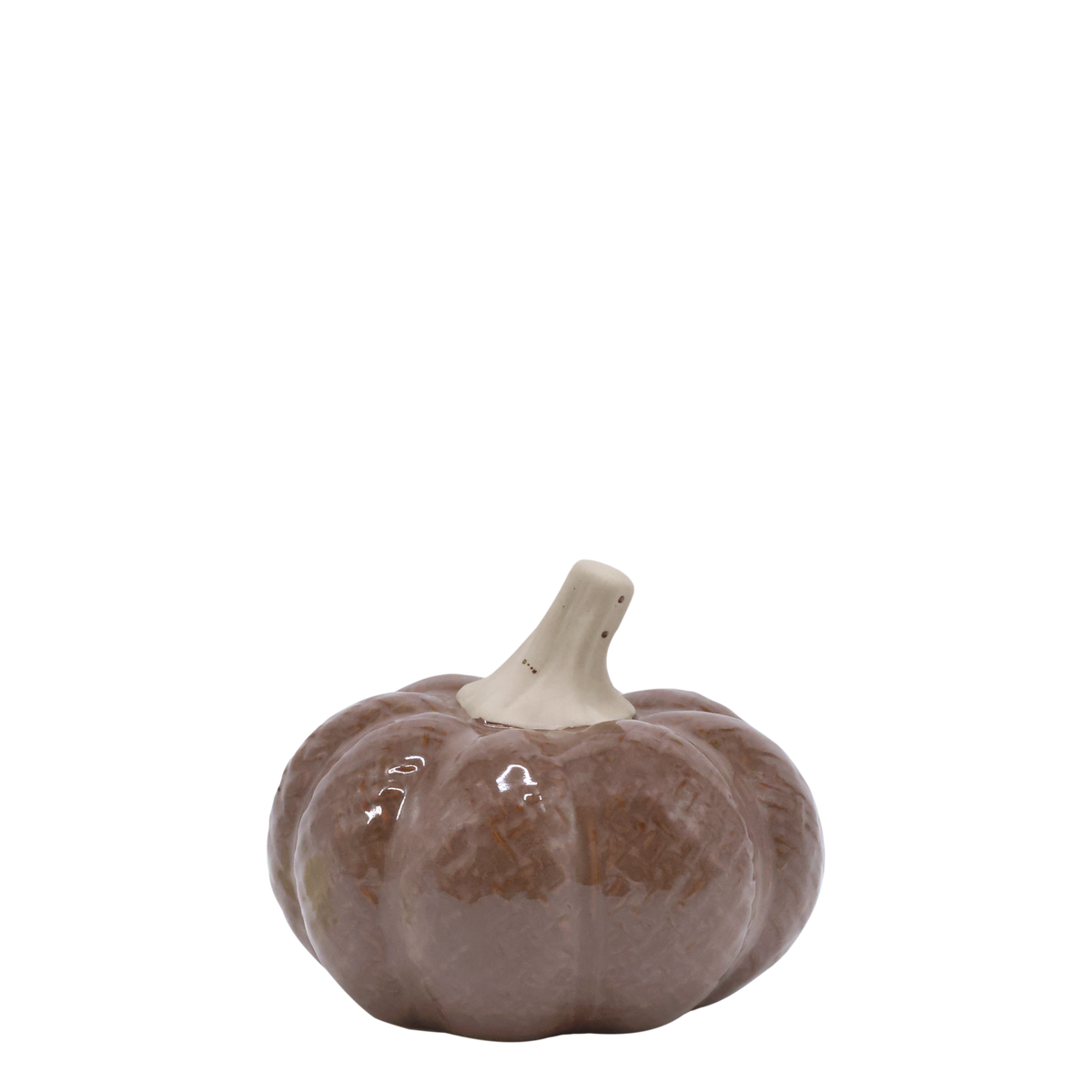 Keramik Kürbis Deko in Mokka, 9,5 cm hoch