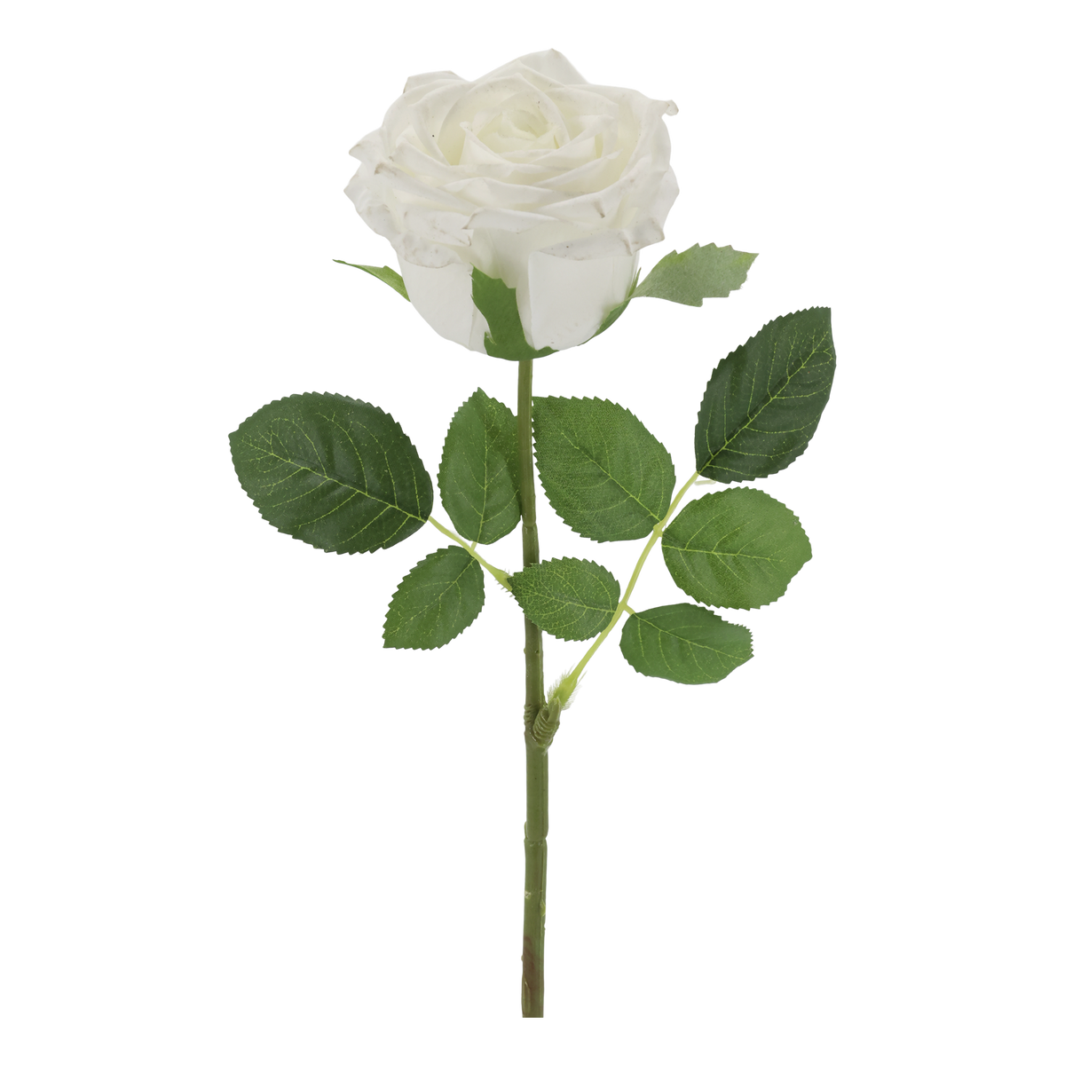 Kunstblume Rose mit Stiel, 43 cm hoch, weiß
