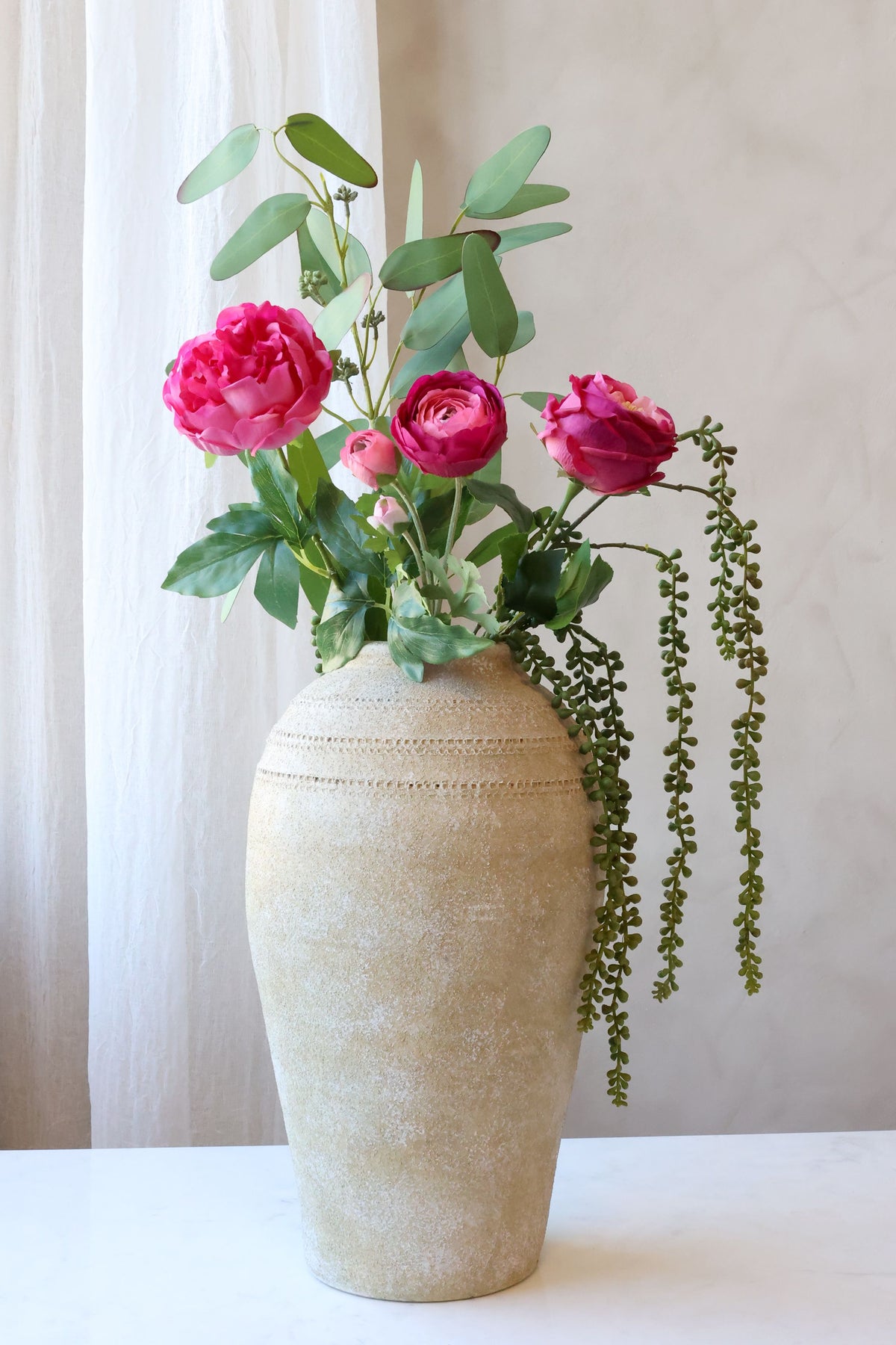 Rose Blume Fleur in Blush Pink, 43 cm hoch