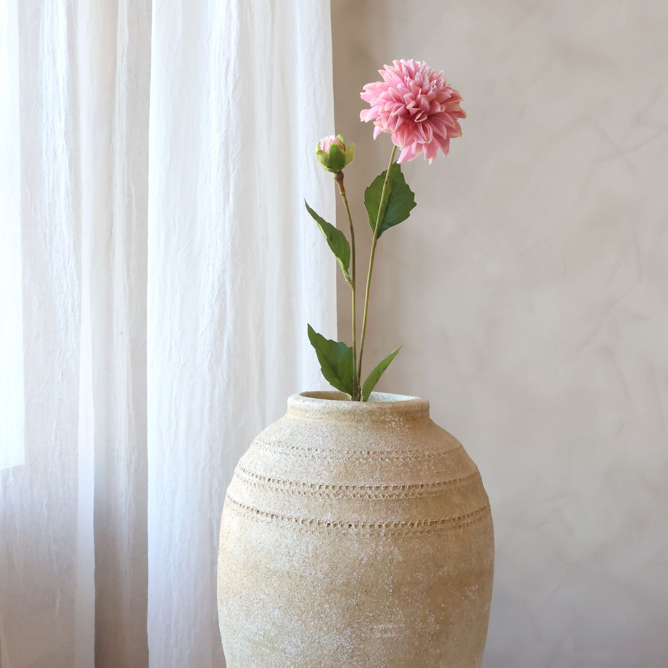 Dahlie Kunstblume mit Stiel, 44 cm, rosa