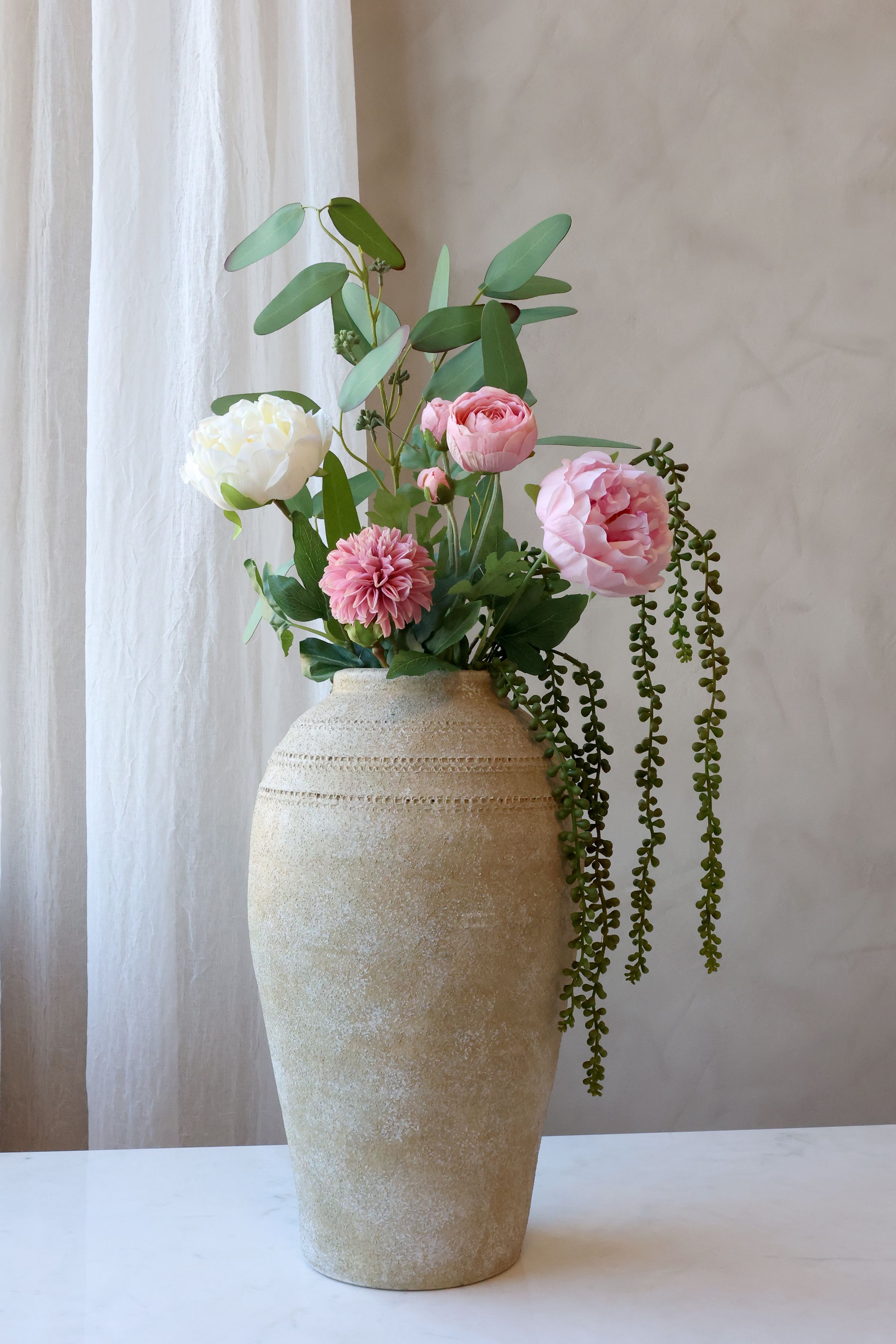 Dahlie Kunstblume mit Stiel, 44 cm, rosa