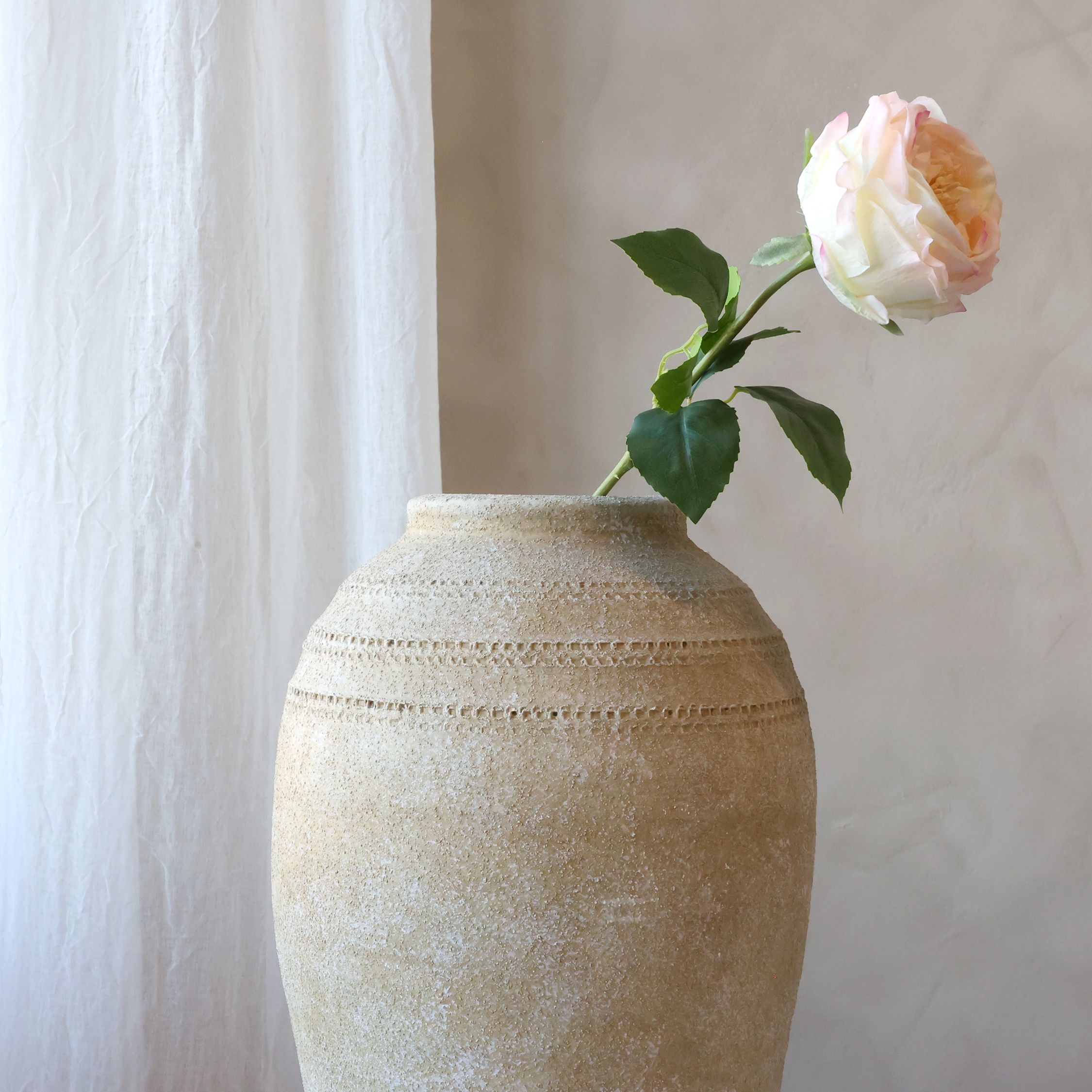 Rose Blume aus Kunststoff, 48 cm hoch, rosa