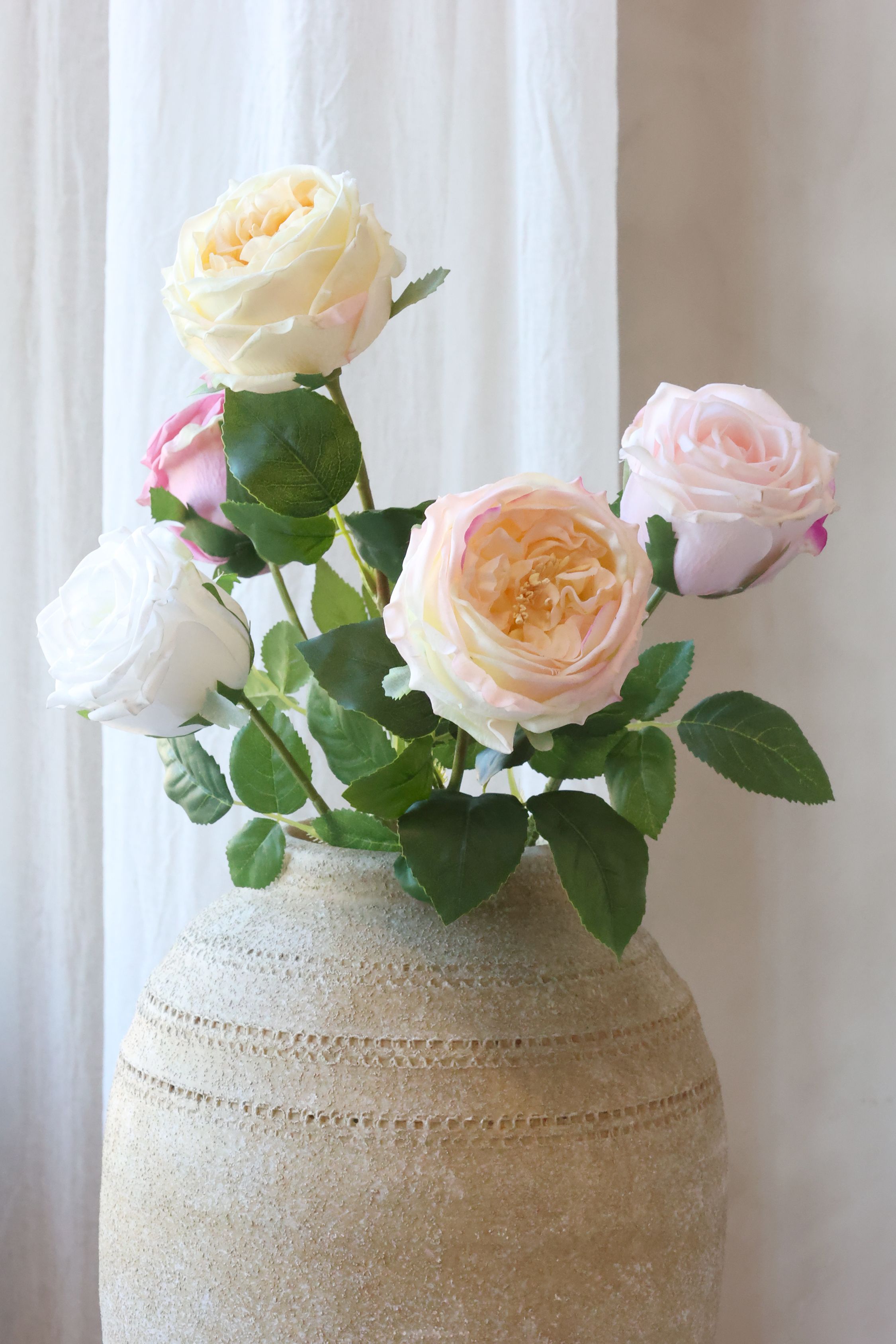 Rose Blume aus Kunststoff, 48 cm hoch, rosa