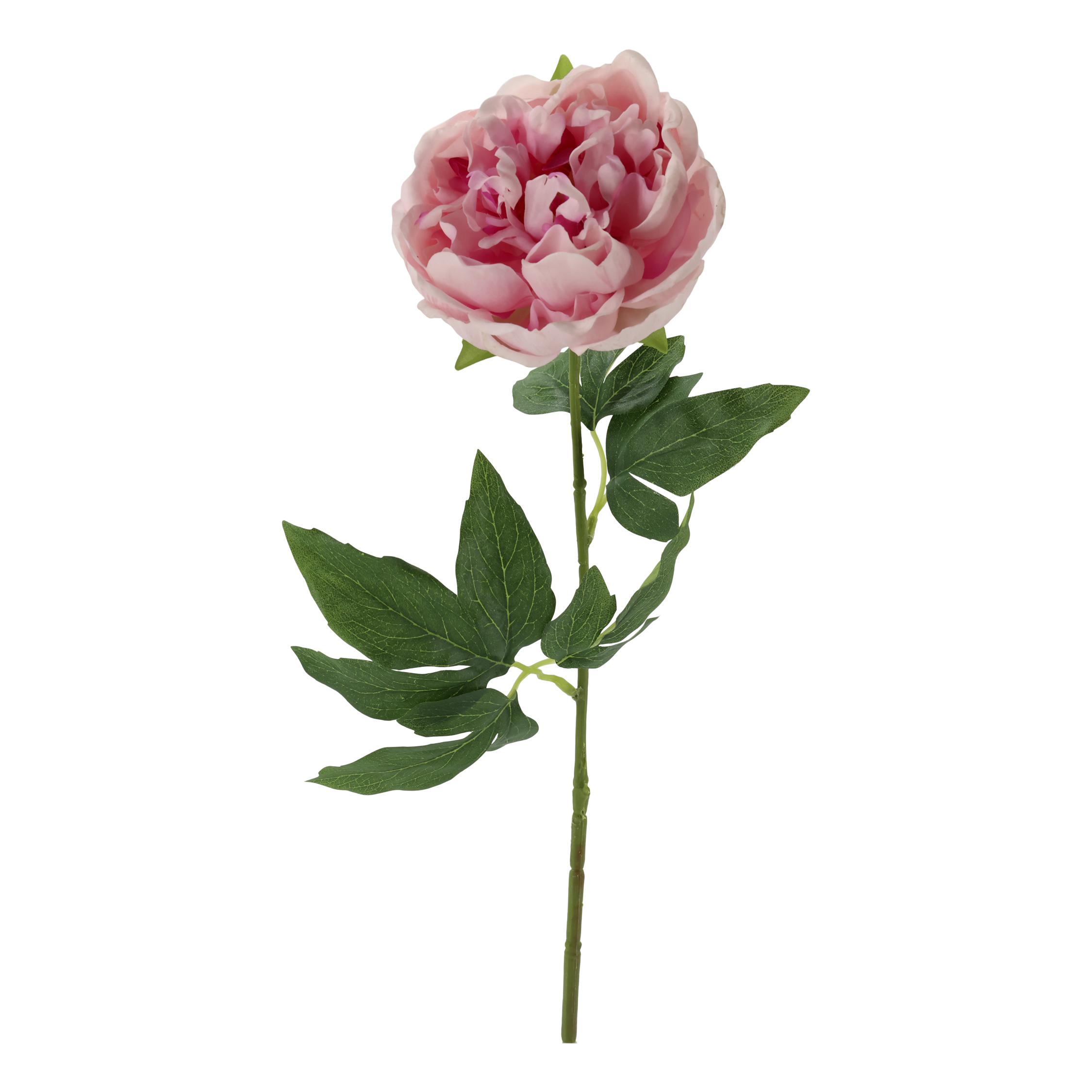 Kunstblume Pfingstrose rosa mit Stiel, 60 cm