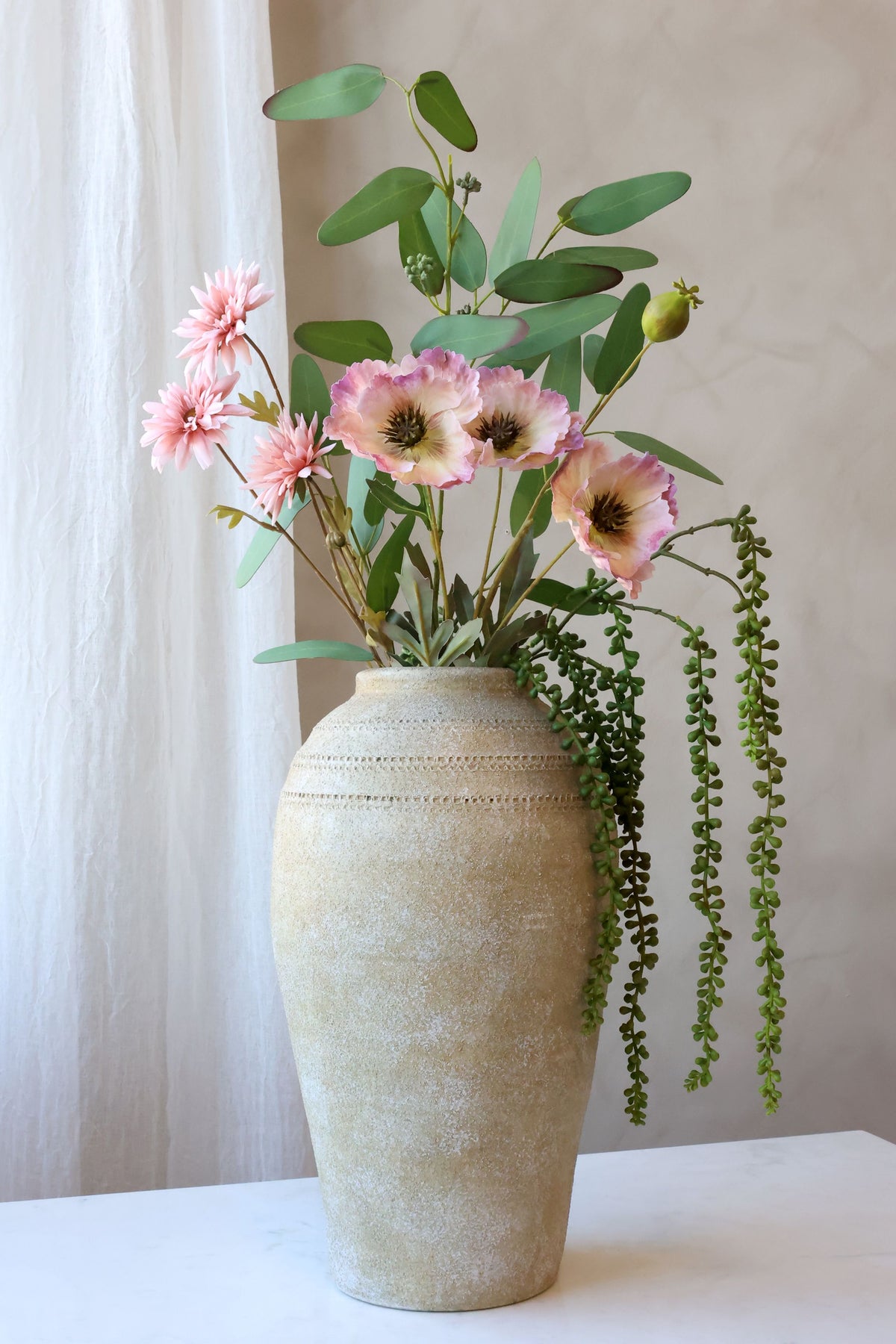 Chrysantheme als Kunstblume, 60 cm hoch, rosa