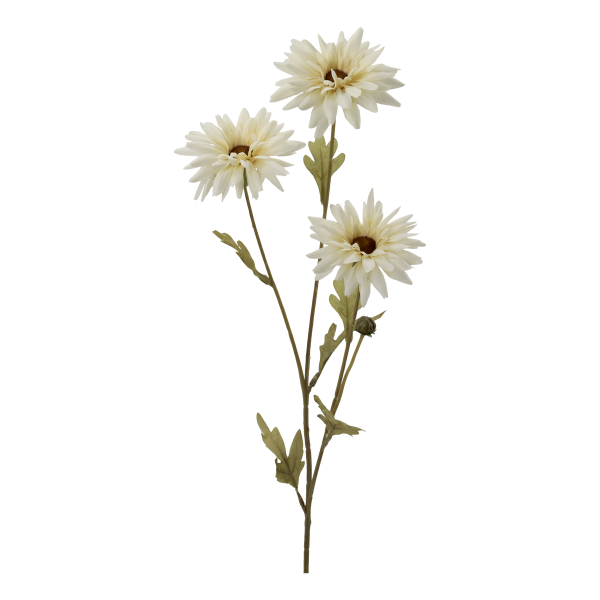 Kunst-Chrysantheme mit Stiel, 60 cm hoch, creme