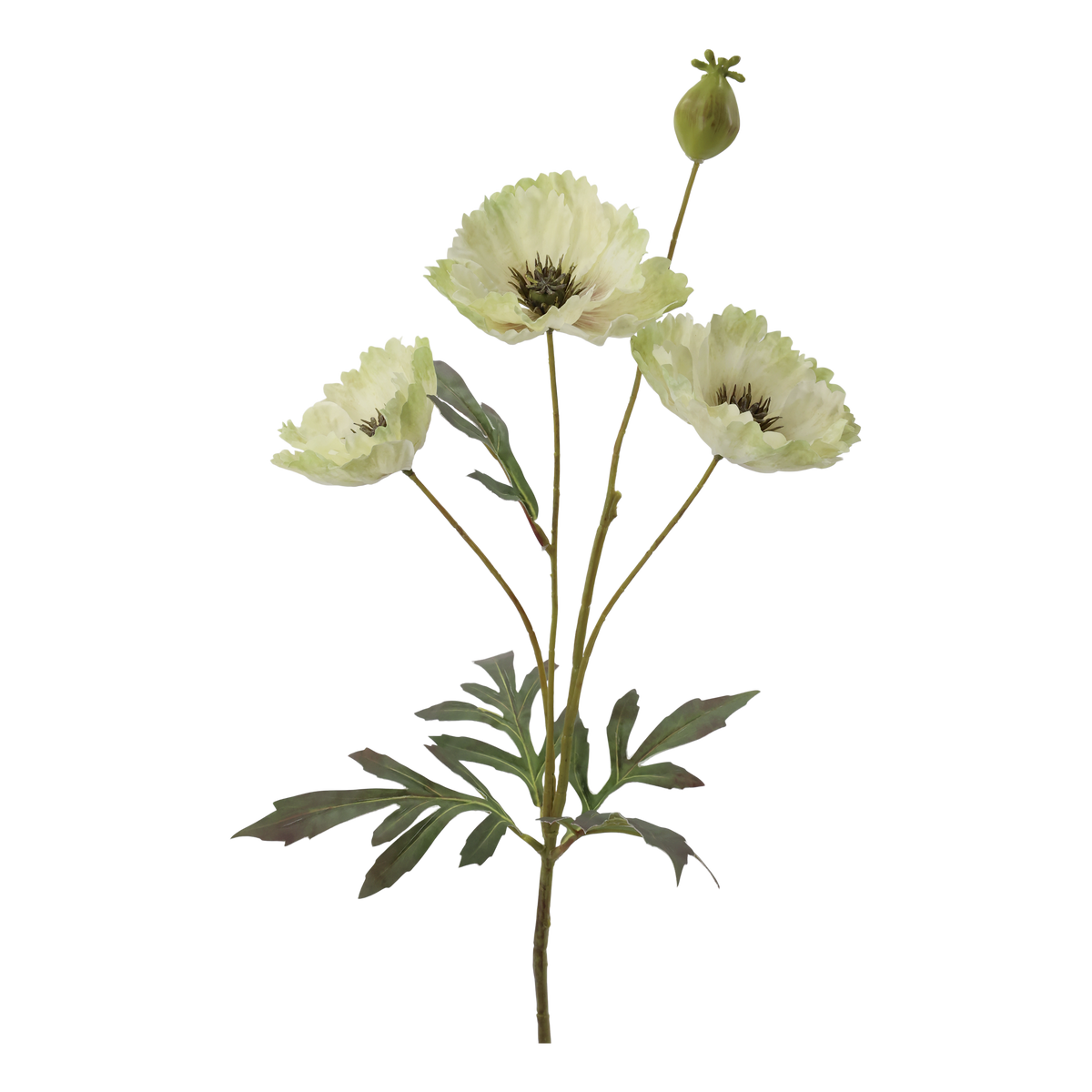 Kunstblume Fleur Mohn, 69 cm hoch, creme