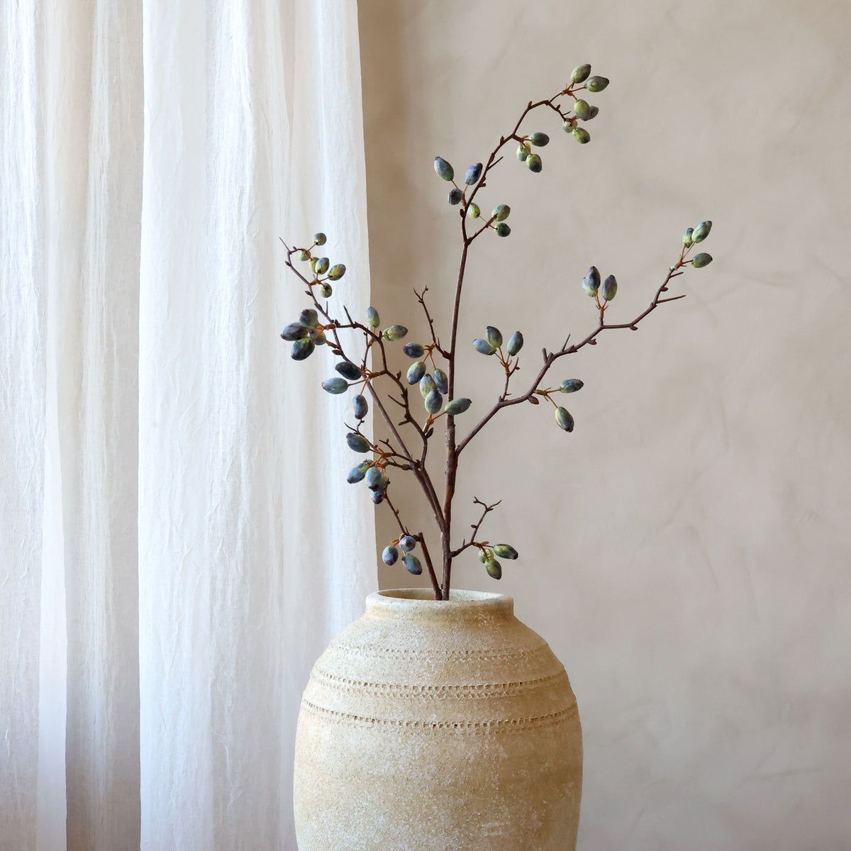 Fleur Zweig mit Blaubeeren, 96 cm, midnight
