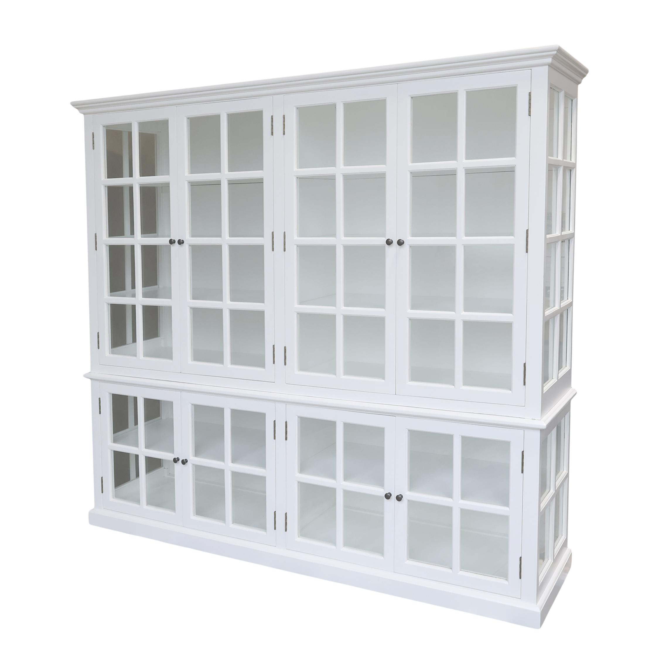 Marseille Vitrinenschrank mit 8 Türen, weiß, 195 cm hoch
