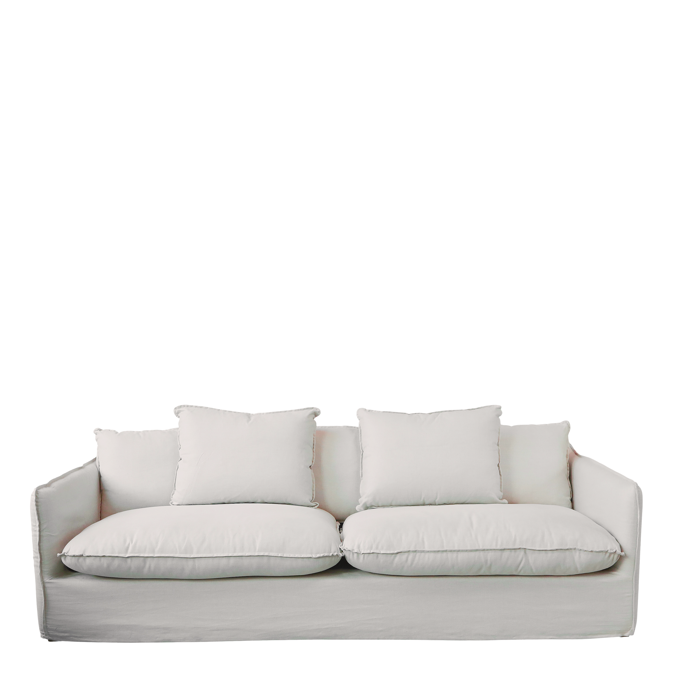 Malo Sofa mit 5 Kissen in Leinen, 95 cm breit