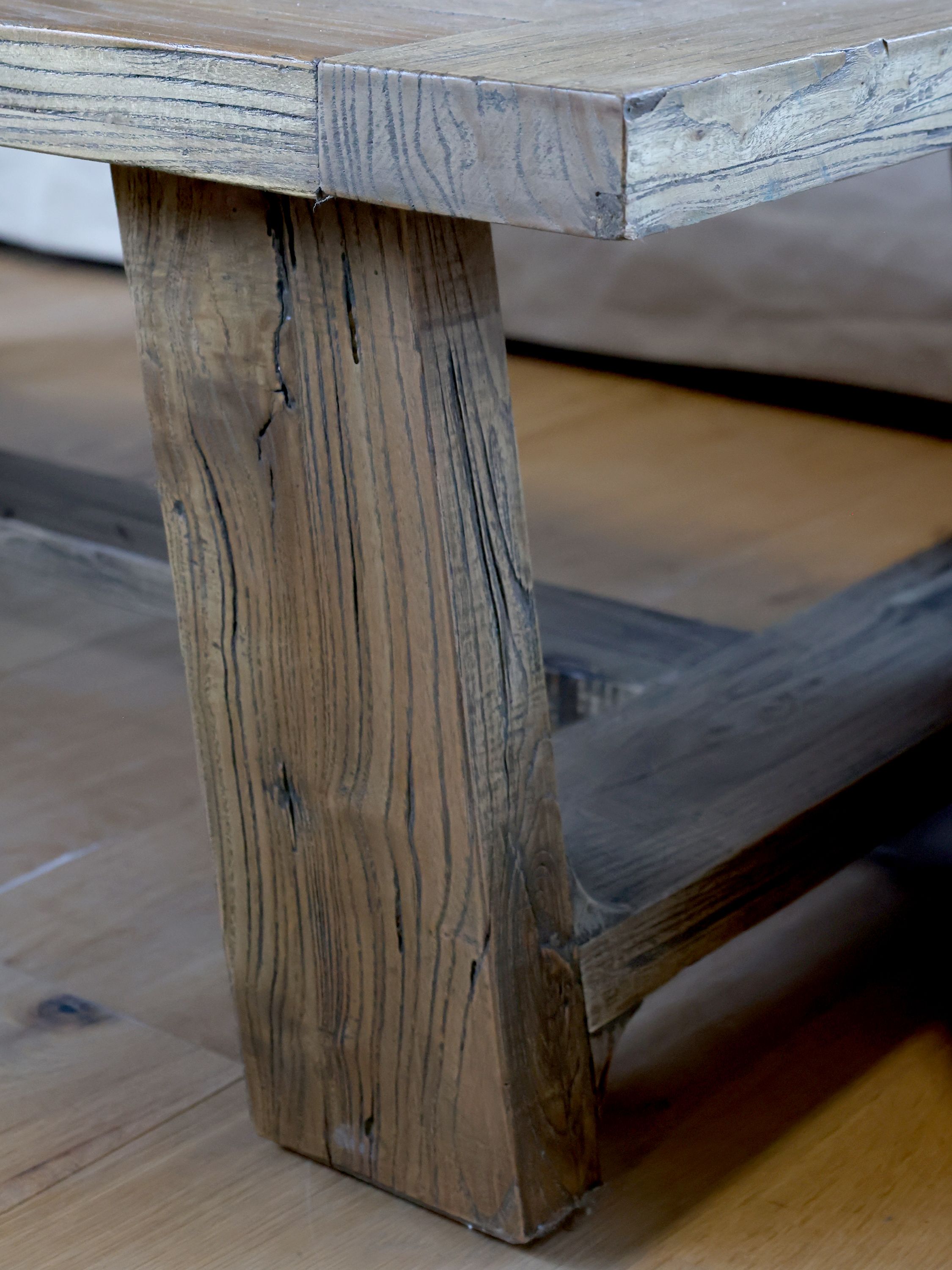 Sofatisch aus Recyclingholz, 40 cm hoch, 130 cm lang