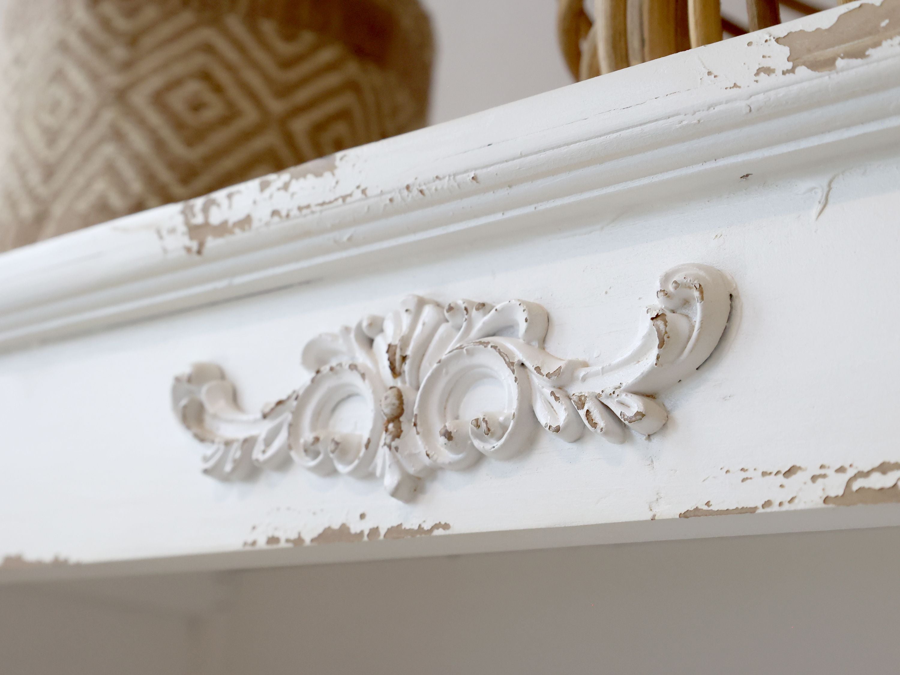 Regal mit 5 Böden und Dekor in Antique Creme – 200 cm hoch