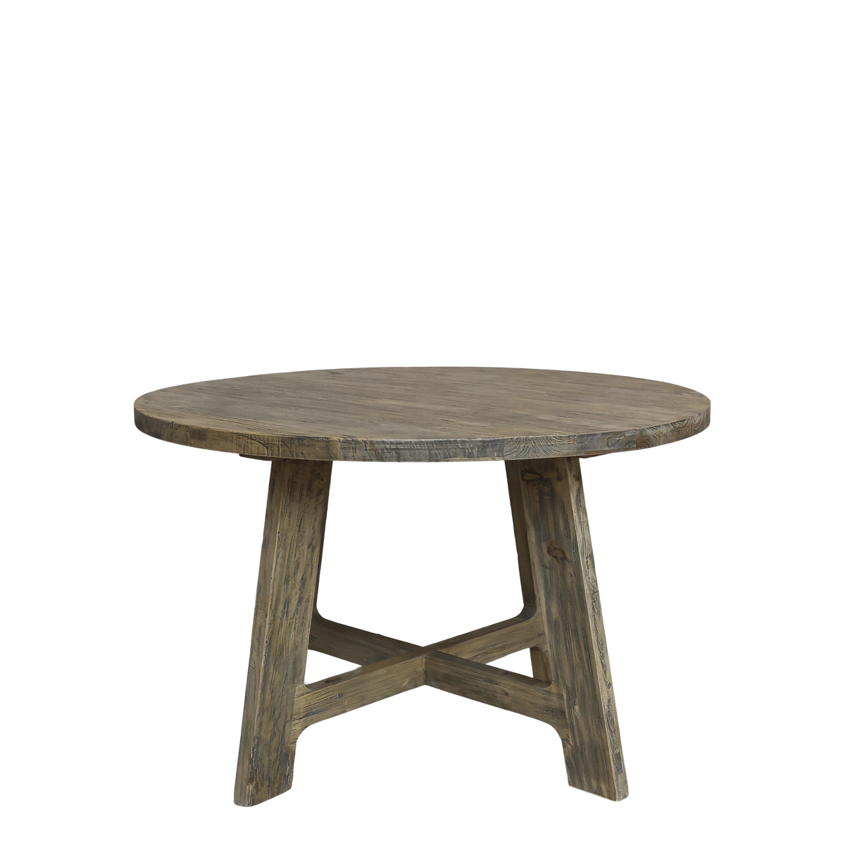 Esstisch aus Recyclingholz, 76 cm hoch, 120 cm Durchmesser