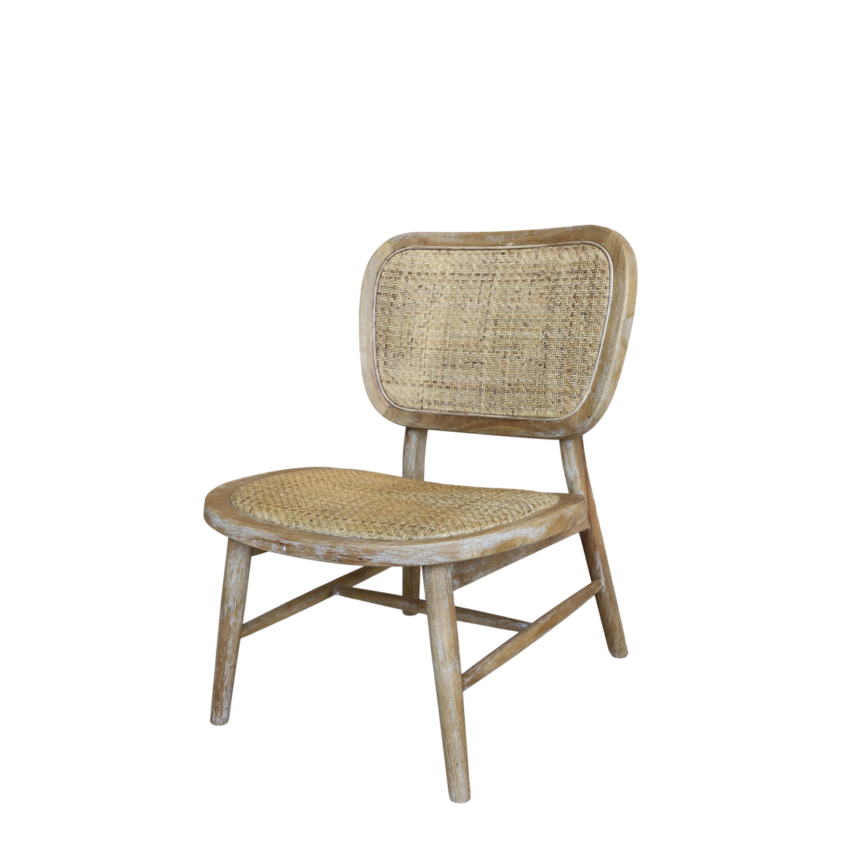 Loungestuhl mit Rattan-Geflechtsitz und Rückenlehne, natur