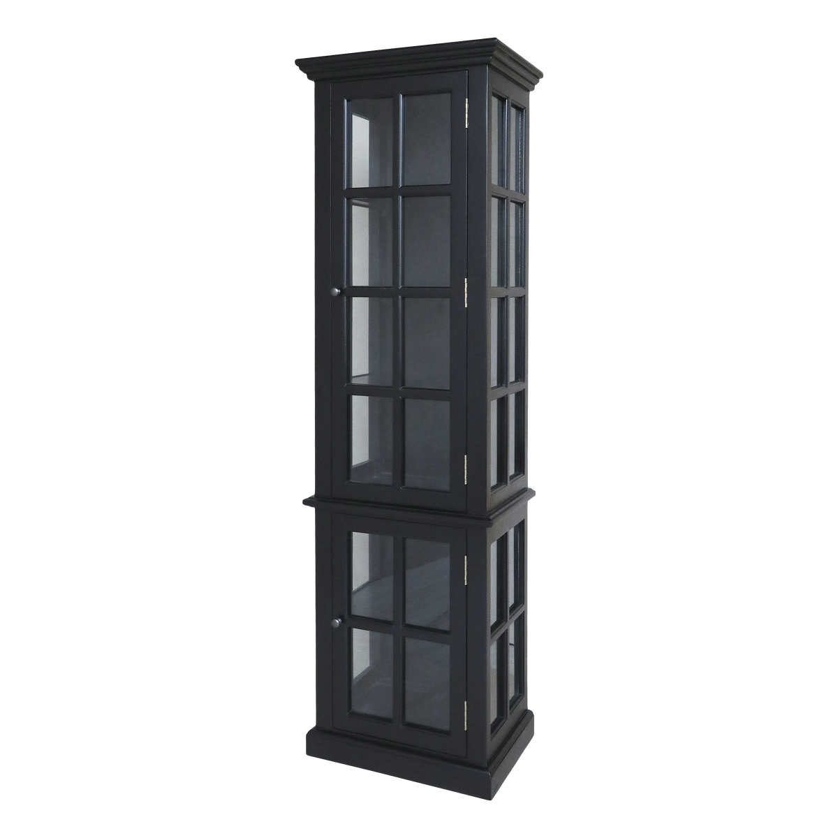 Vitrinenschrank Marseille, schwarz, 196 cm hoch