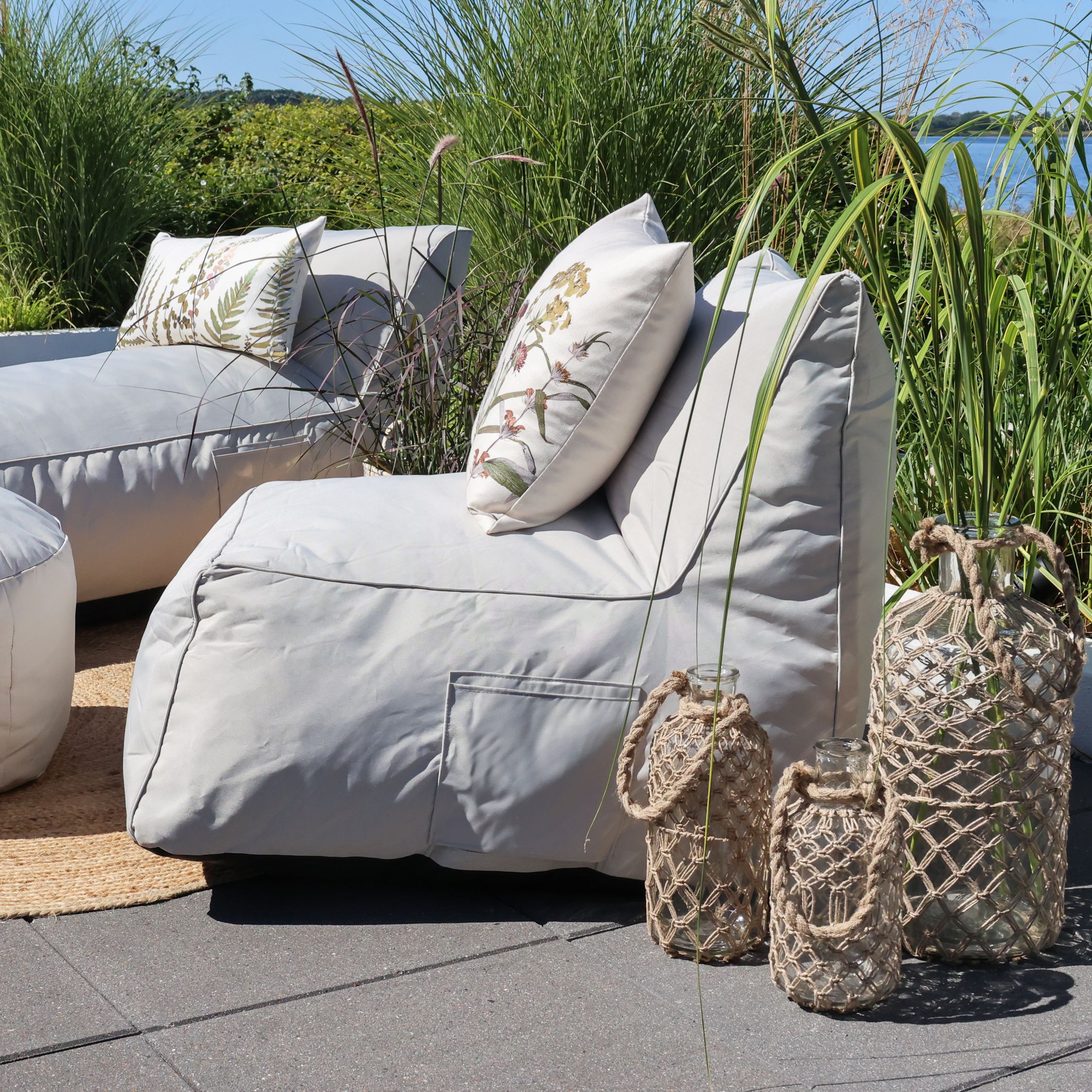 Gartenmöbel Loungestuhl beige 75x80x65 cm