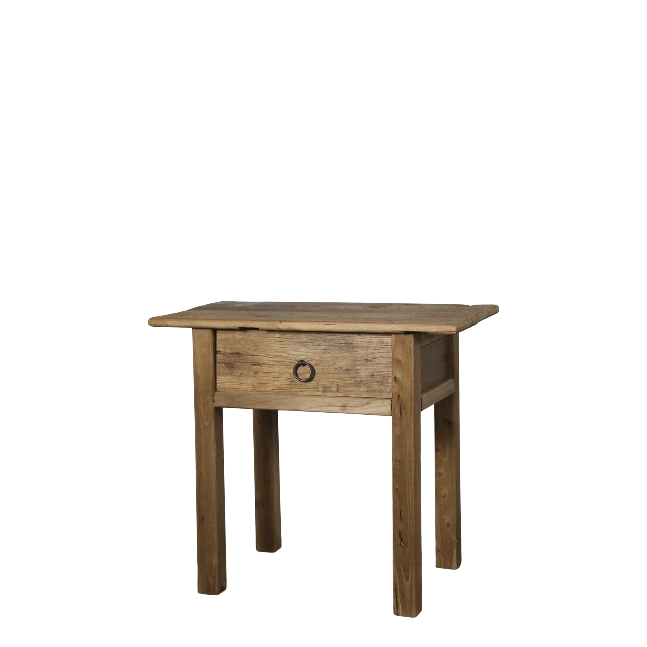 Beistelltisch mit Schublade aus Ulmenholz, 64 cm hoch