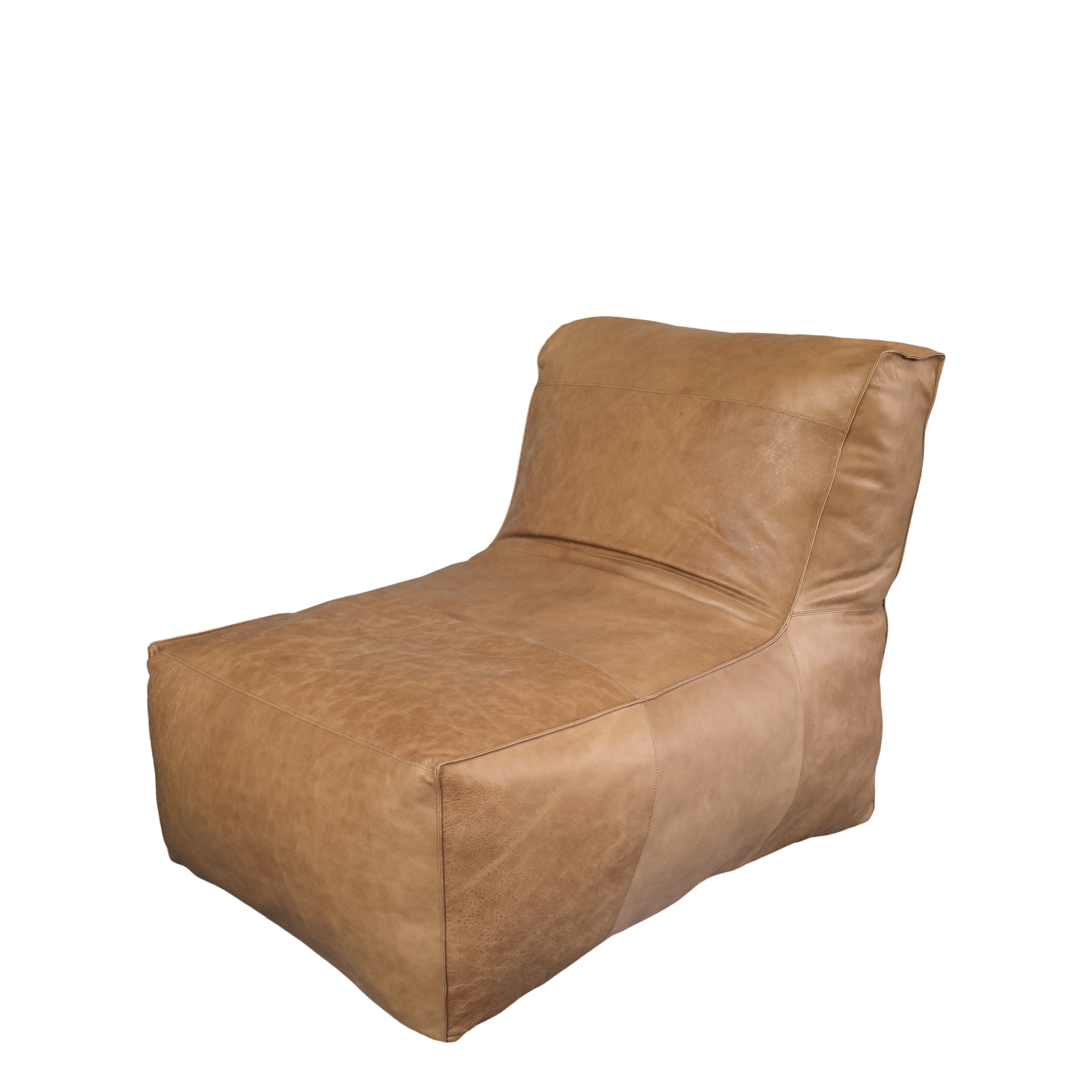 Ledersofa-Loungesessel aus Büffelleder in Cognac