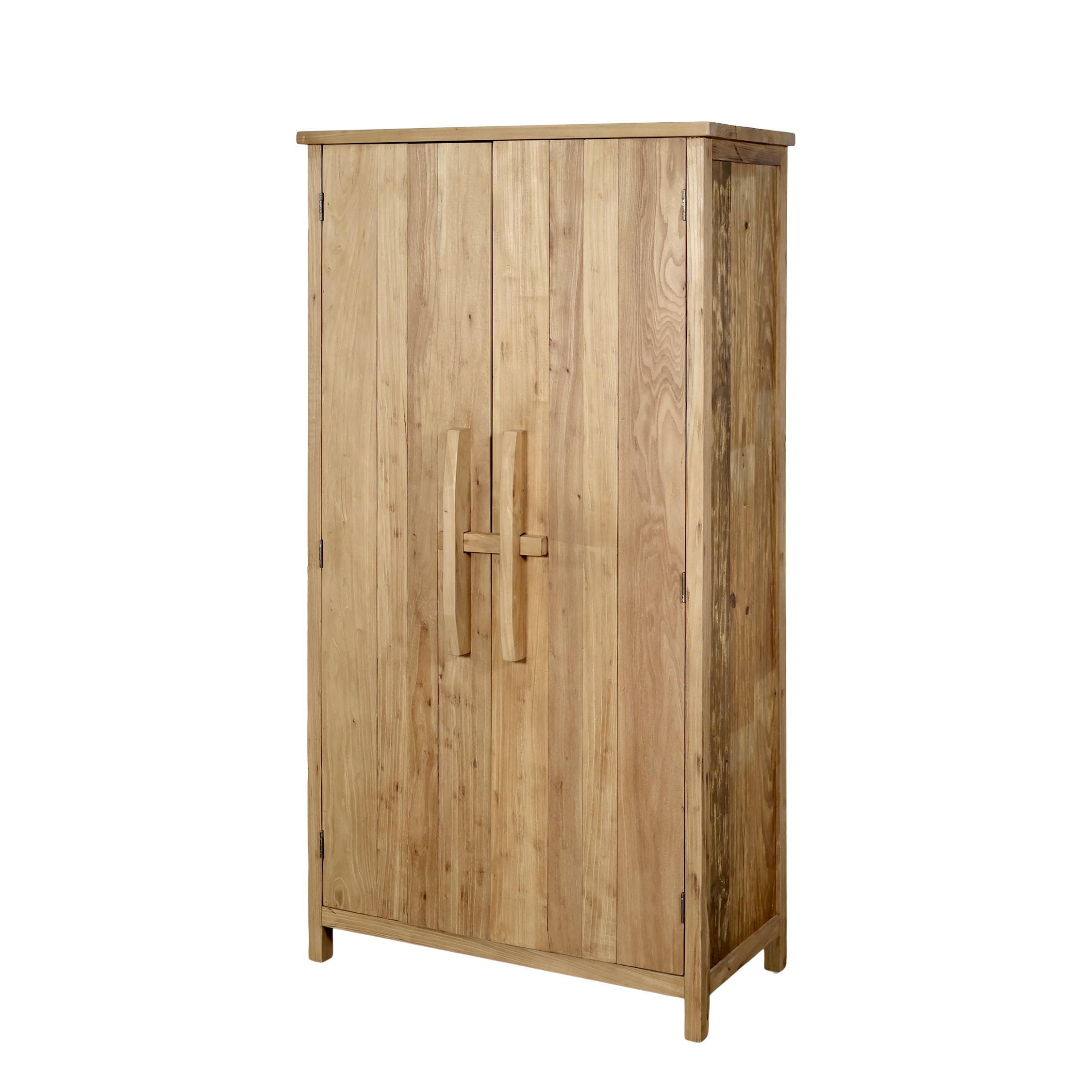 Kleiner Schrank mit Türen aus Ulmenholz, 155 cm hoch