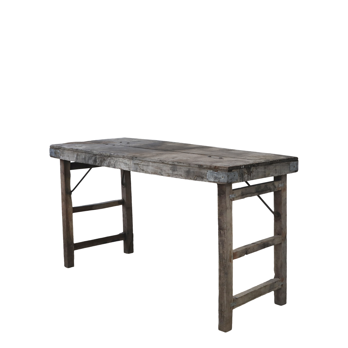 Holztisch aus Recyclingholz, 120 cm lang, natur