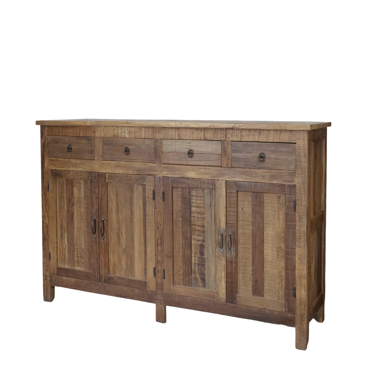 Kommode mit Schubladen und Türen aus Recyclingholz, 105 cm
