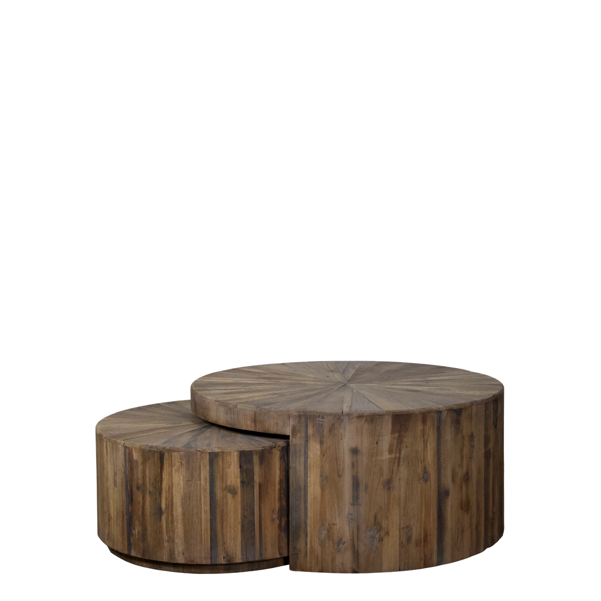 Sofatisch Set aus recyceltem Tannenholz, natur