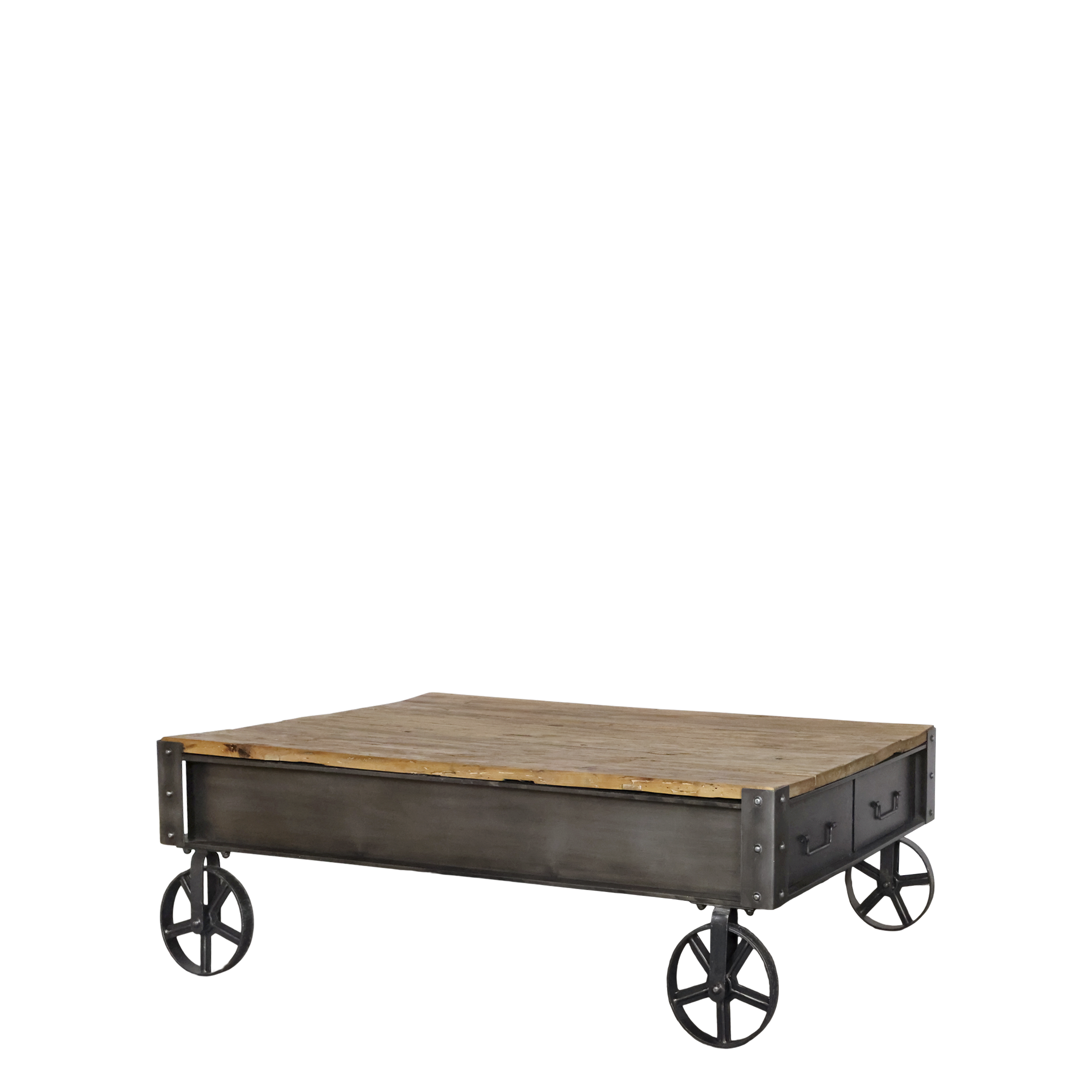 Coffee Table w. drawers H22/L122/W81 cm antique black & nature