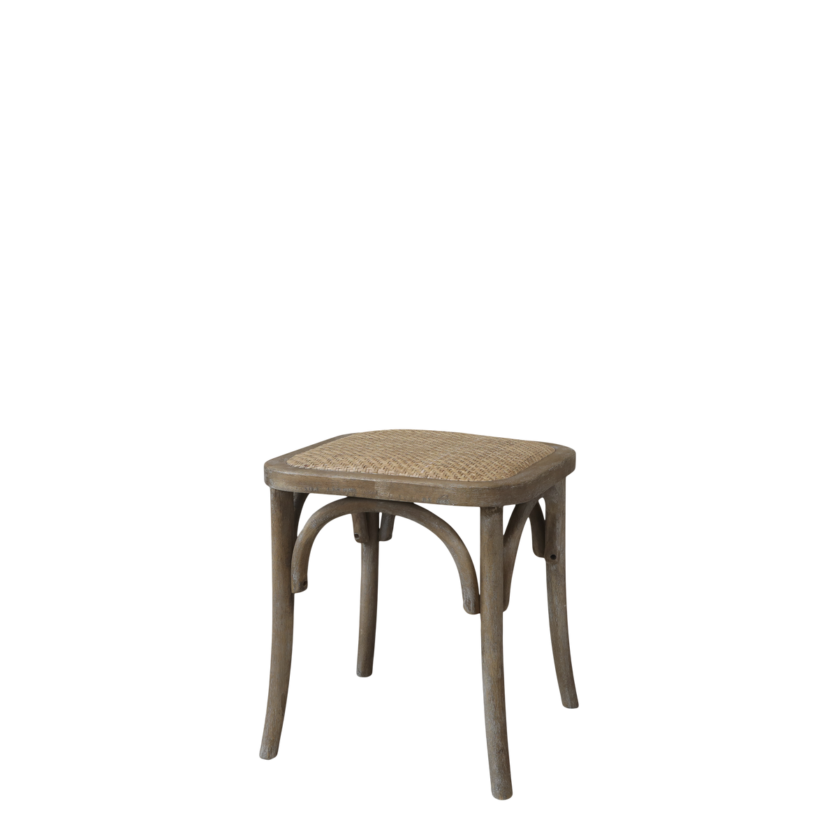 Franz Hocker mit geflochtenem Sitz aus Rattan, 42 cm breit