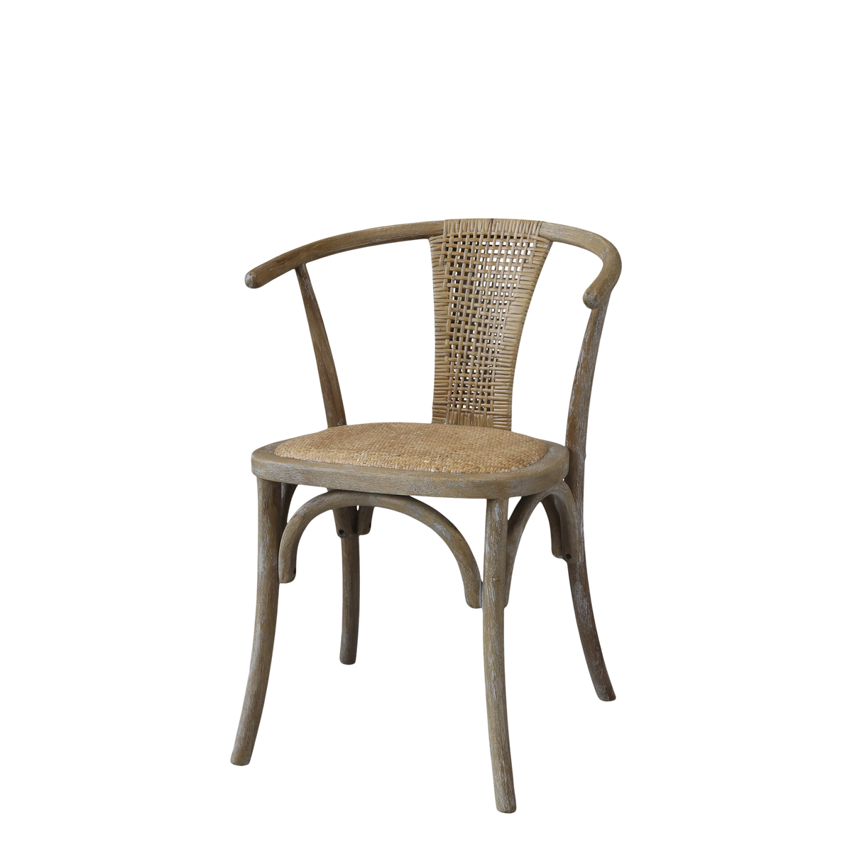 Esstischstuhl mit Rattan-Geflecht, natur, 46 cm Sitzhöhe