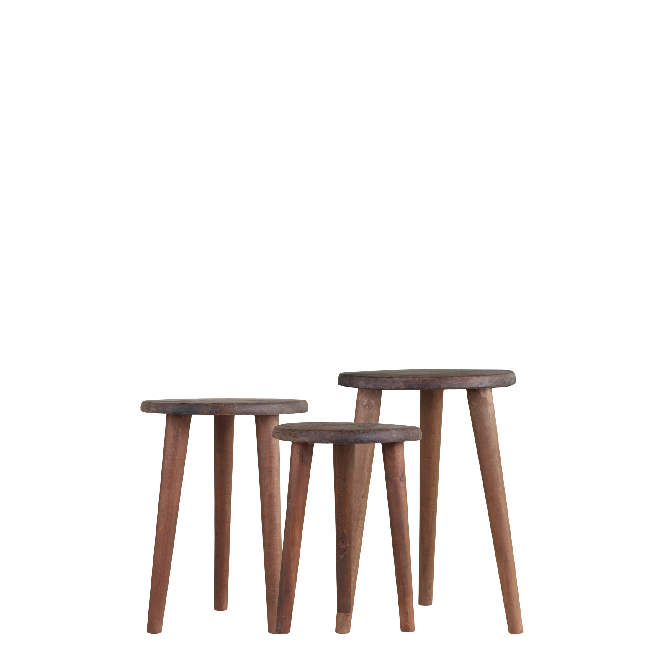 Sofa-Hocker Set aus Holz, 3er-Set, natur