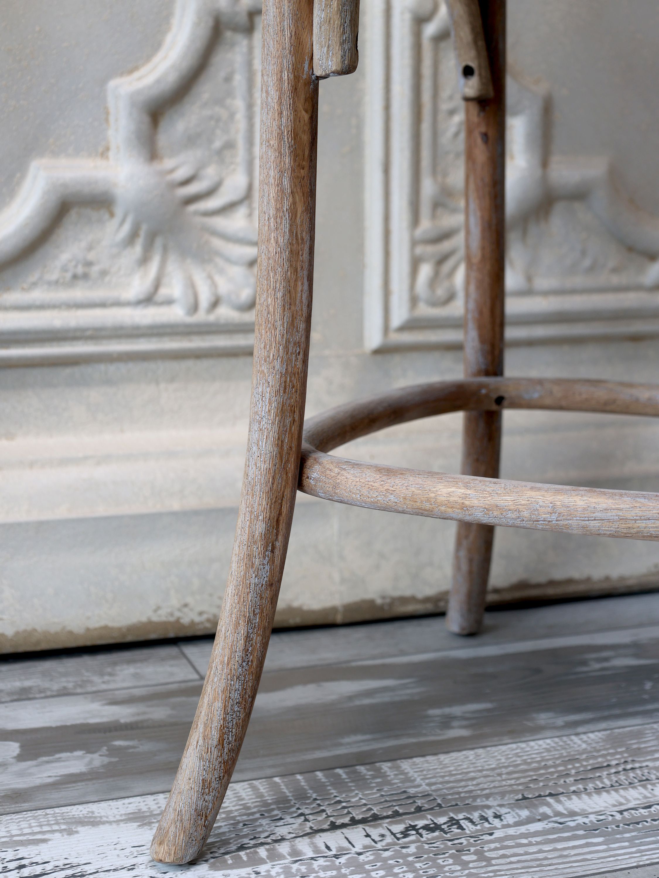 Französischer Barstuhl mit Rattan-Geflecht, 76 cm