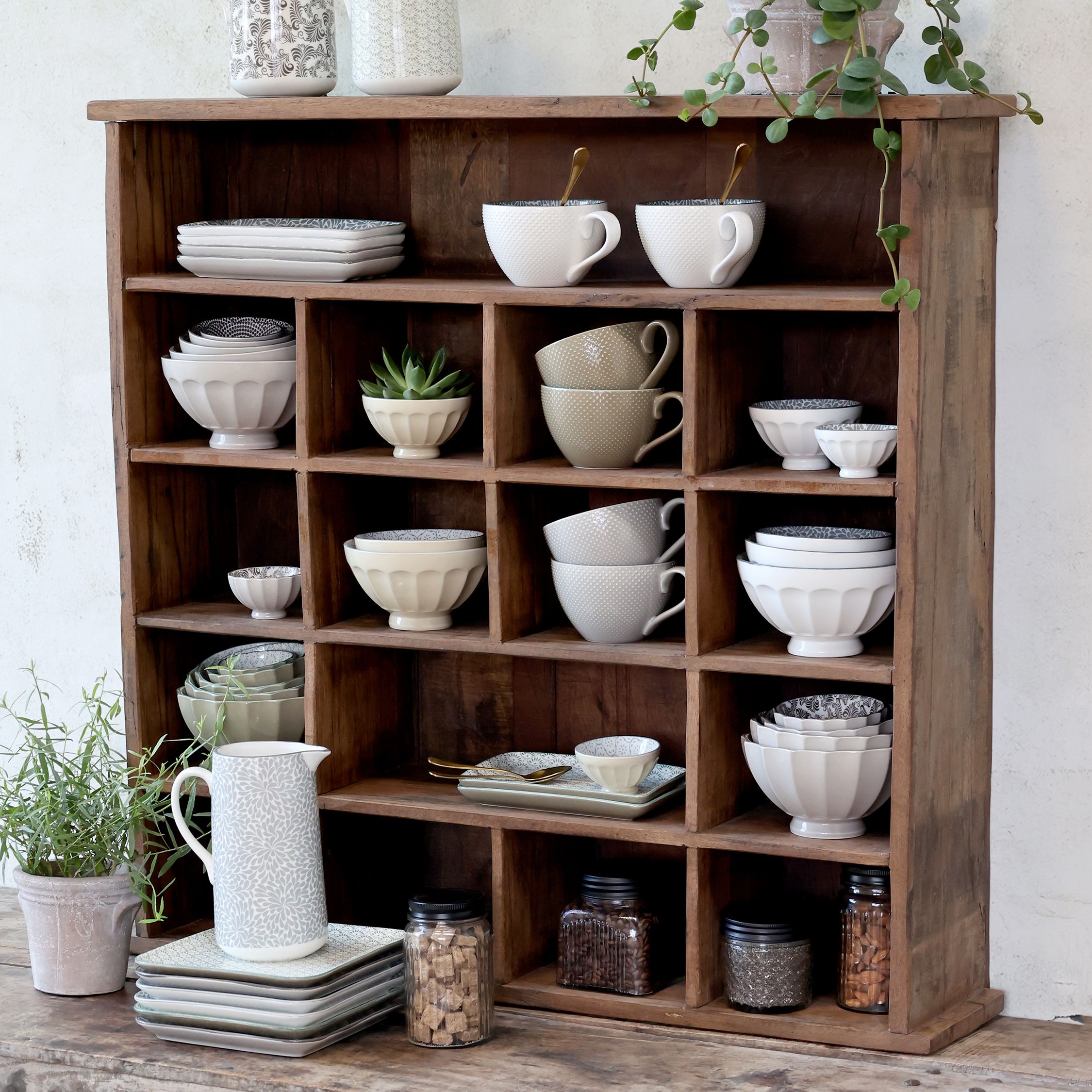 Regal Grimaud aus Naturholz, 85 cm hoch