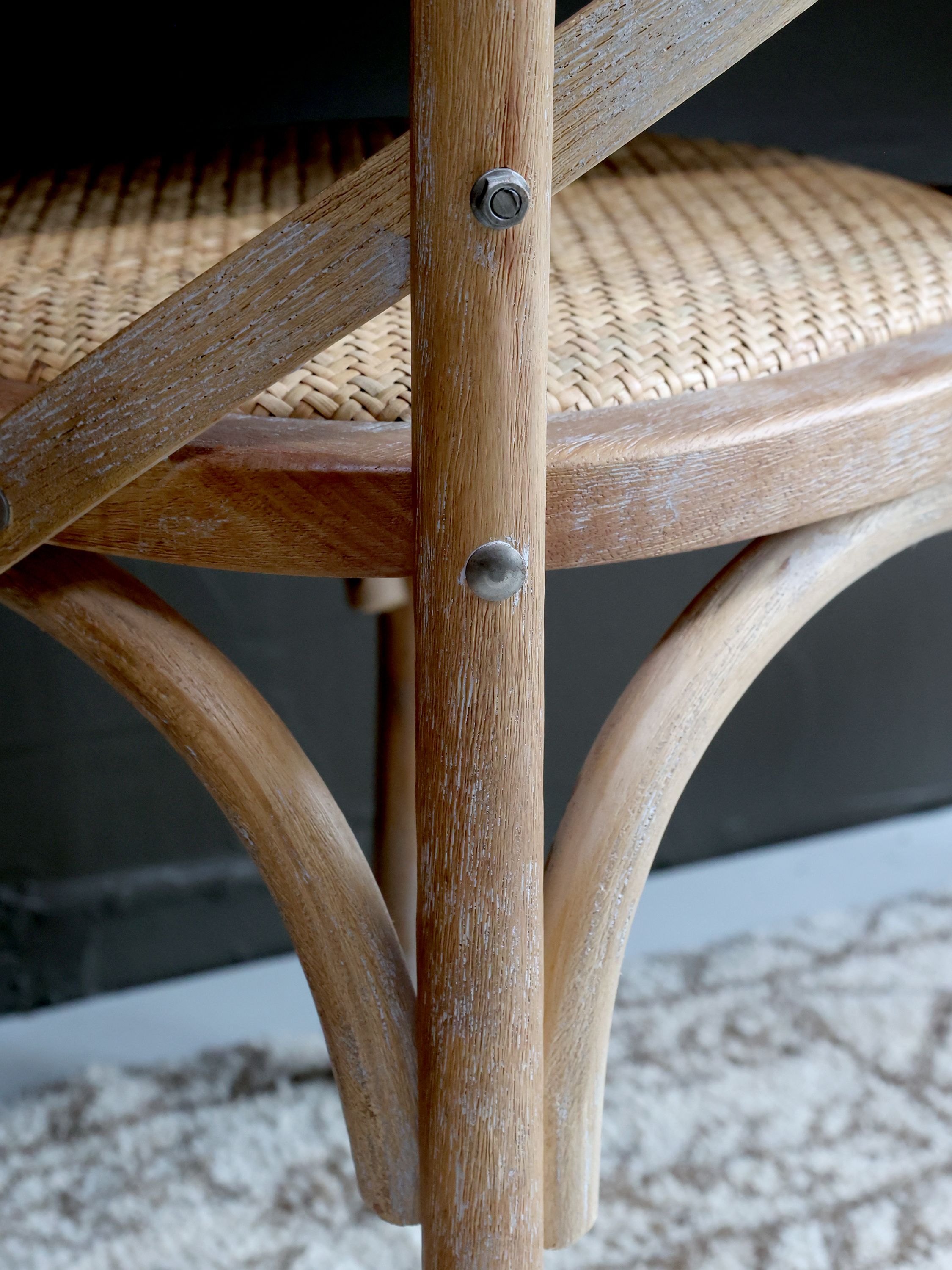Esstischstuhl mit Rattan-Geflechtsitz, natur